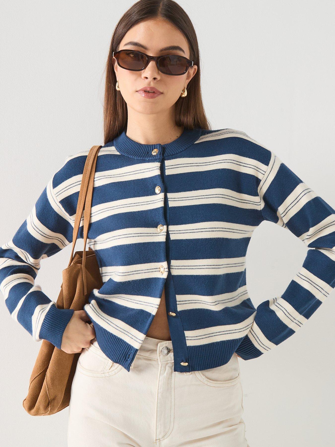 vero-moda-striped-long-sleeve-cardigan-bluefront