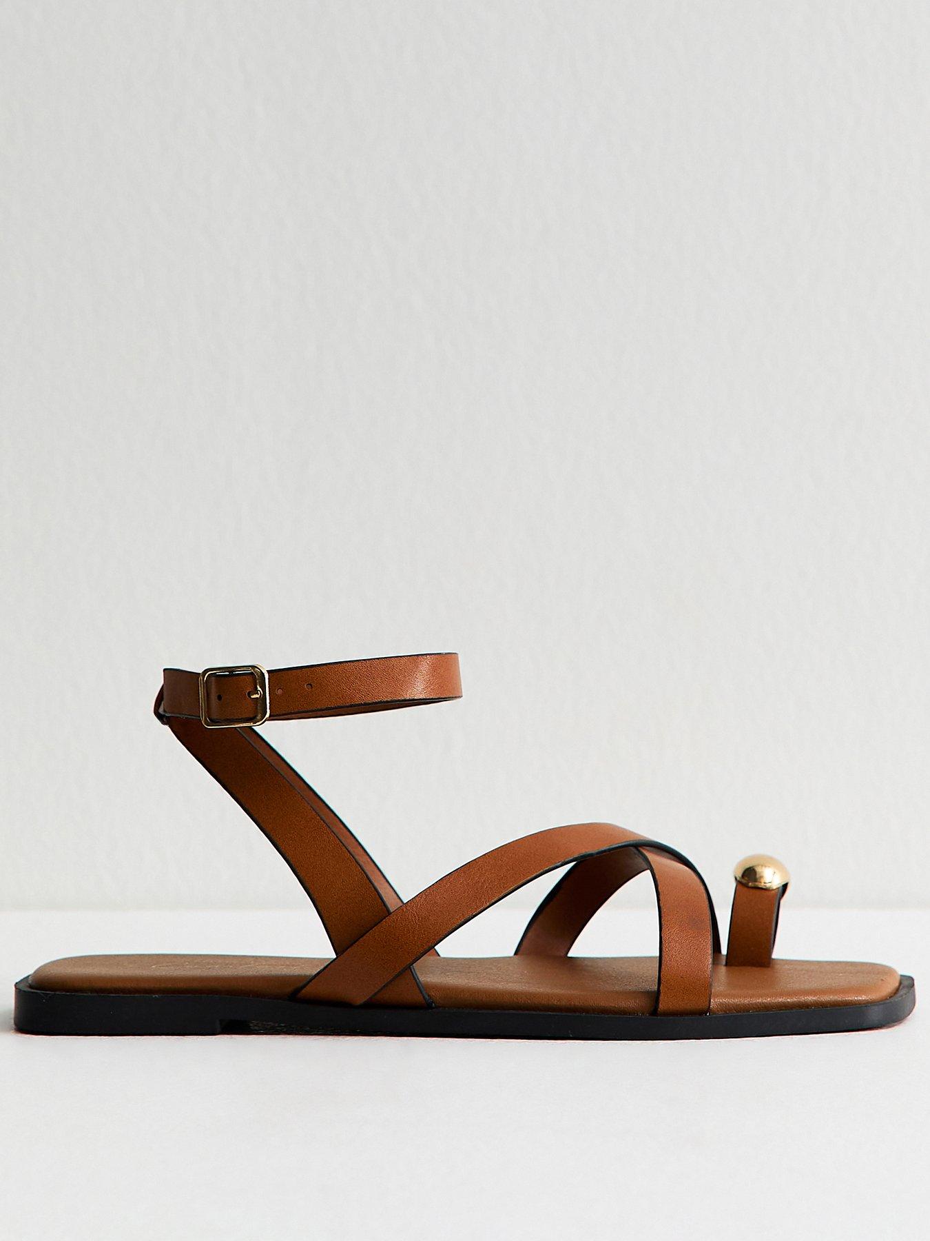 new-look-faux-leather-multi-strap-toe-ring-flat-sandals-tanstillFront