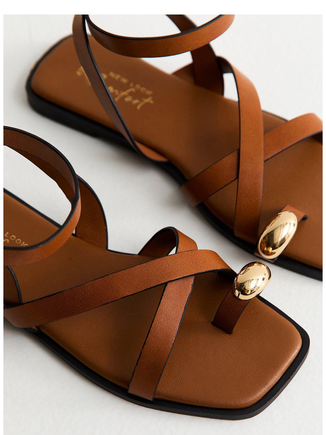 new-look-faux-leather-multi-strap-toe-ring-flat-sandals-tandetail