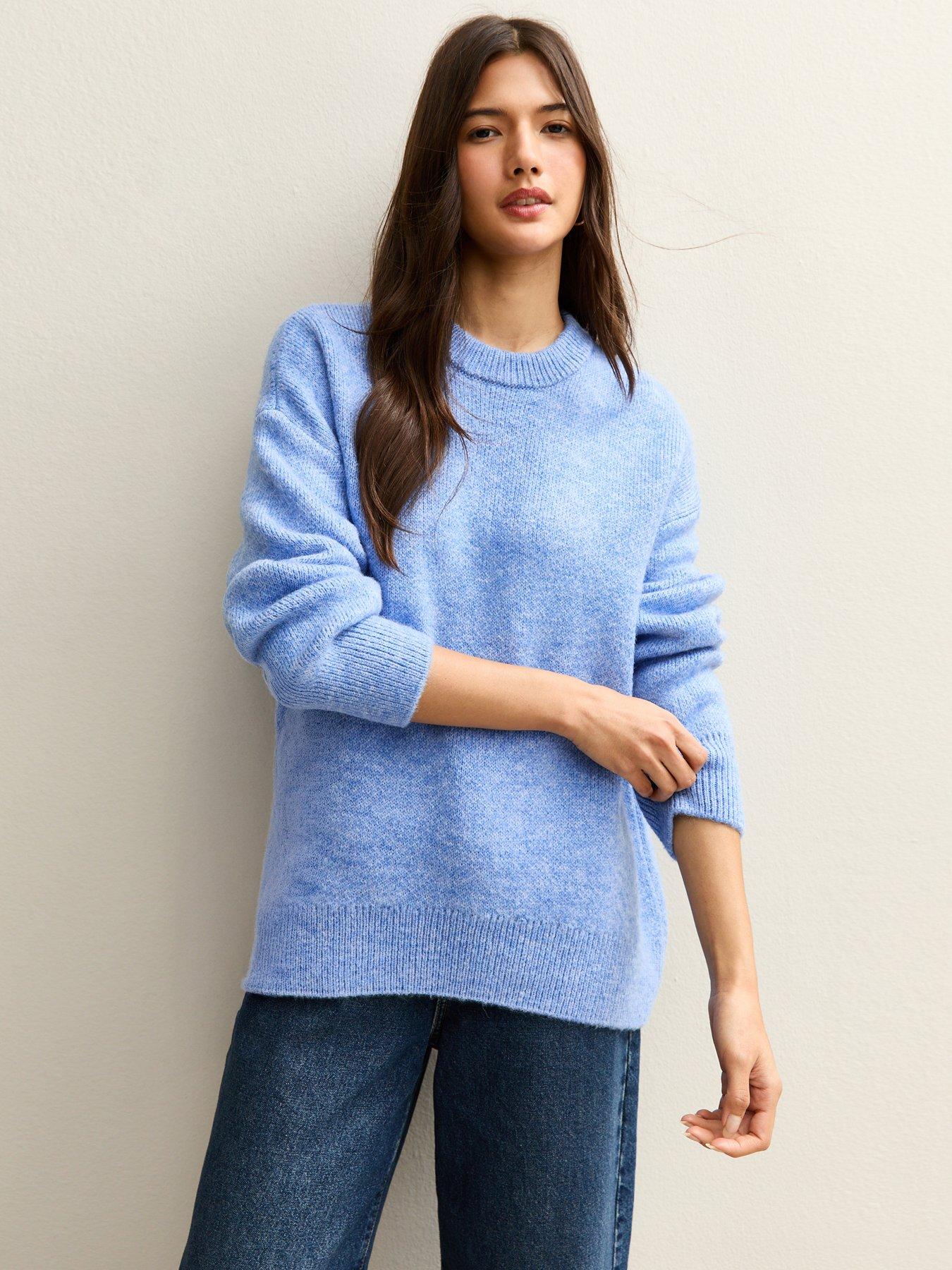 new-look-chunky-oversized-jumper-blue