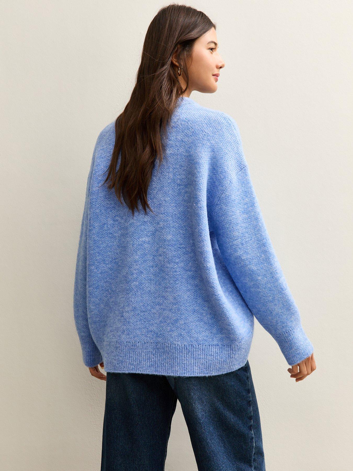 Image 2 of 4 of New Look Chunky Oversized Jumper - Blue