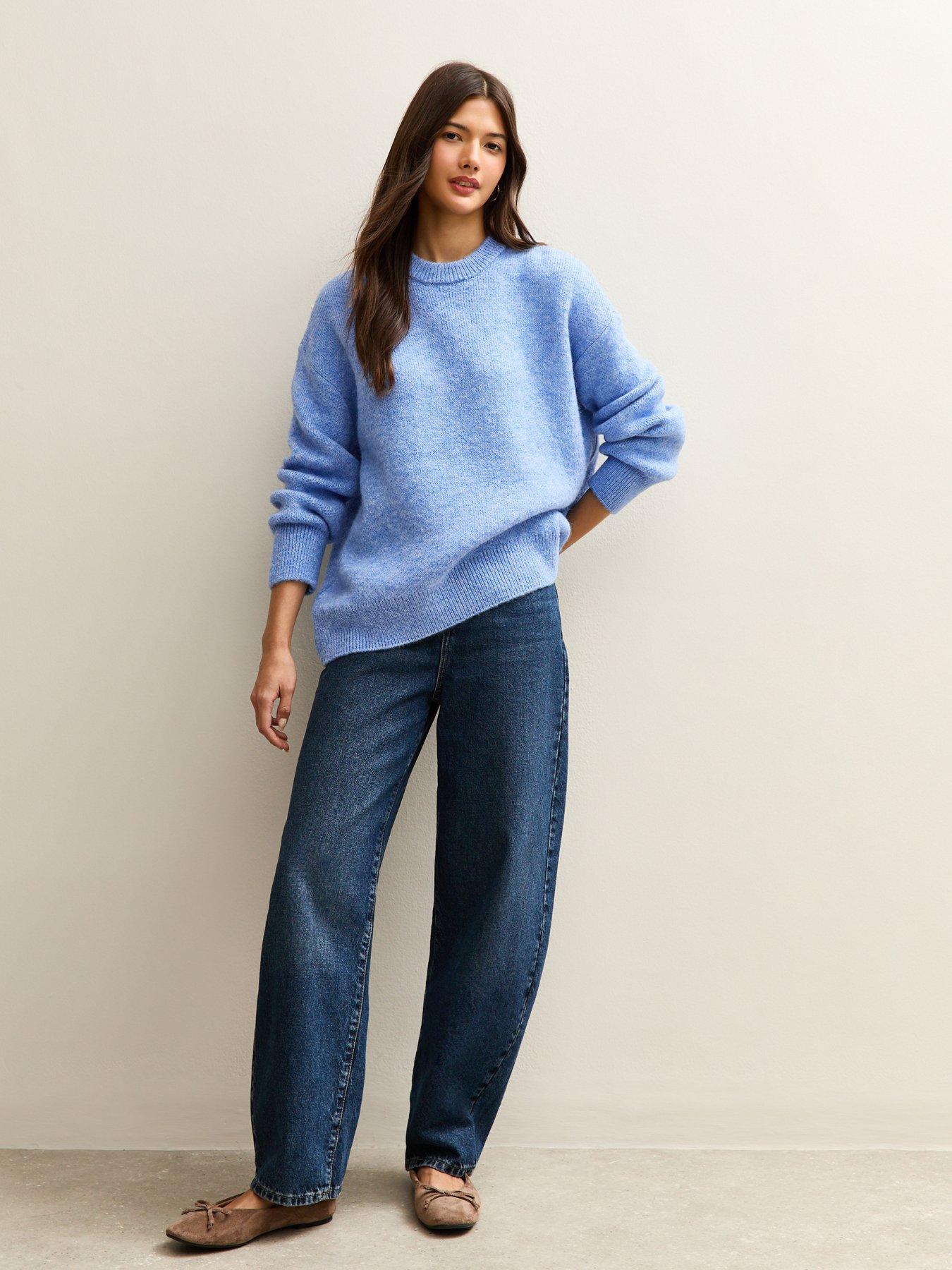 Image 3 of 4 of New Look Chunky Oversized Jumper - Blue