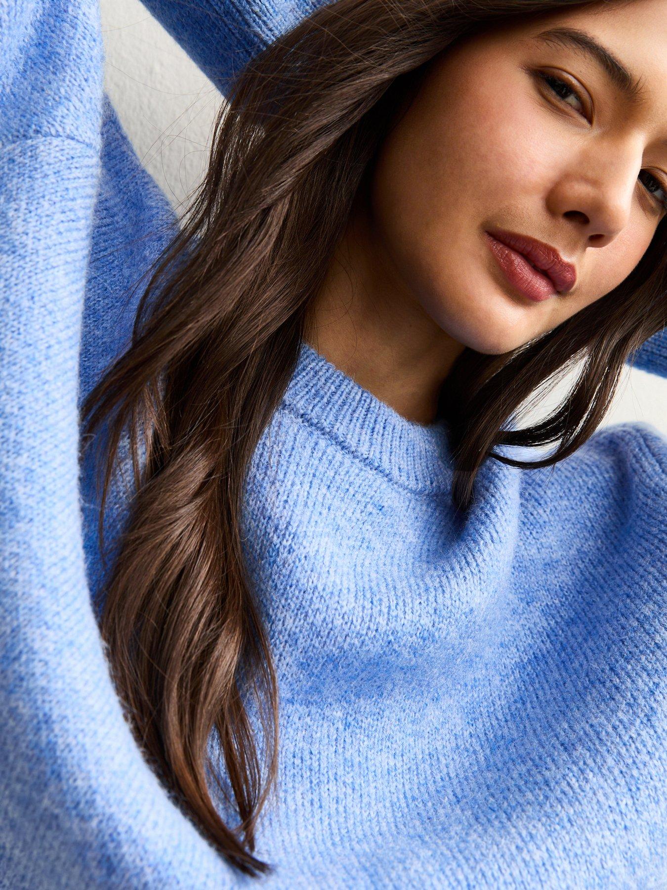 Image 4 of 4 of New Look Chunky Oversized Jumper - Blue