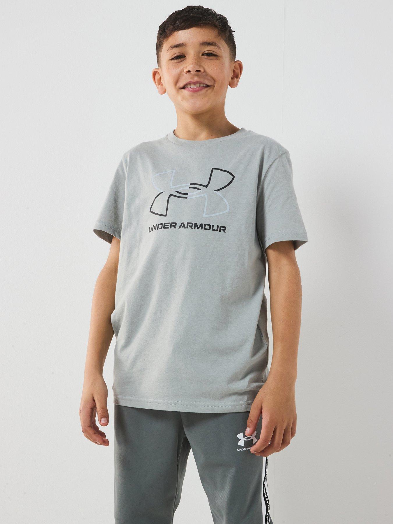 UNDER ARMOUR Junior Boys Training Gl Foundation Short Sleeve T-Shirt - Grey