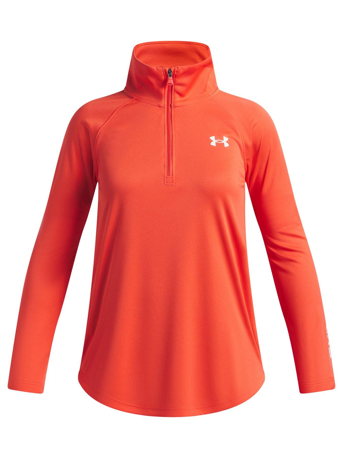 under-armour-junior-girls-training-tech-12-zip-top-redfront