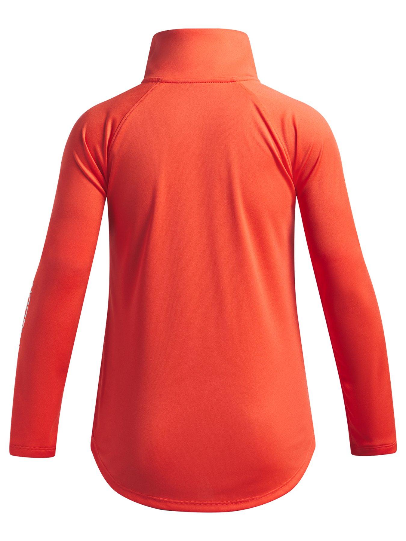 under-armour-junior-girls-training-tech-12-zip-top-redback