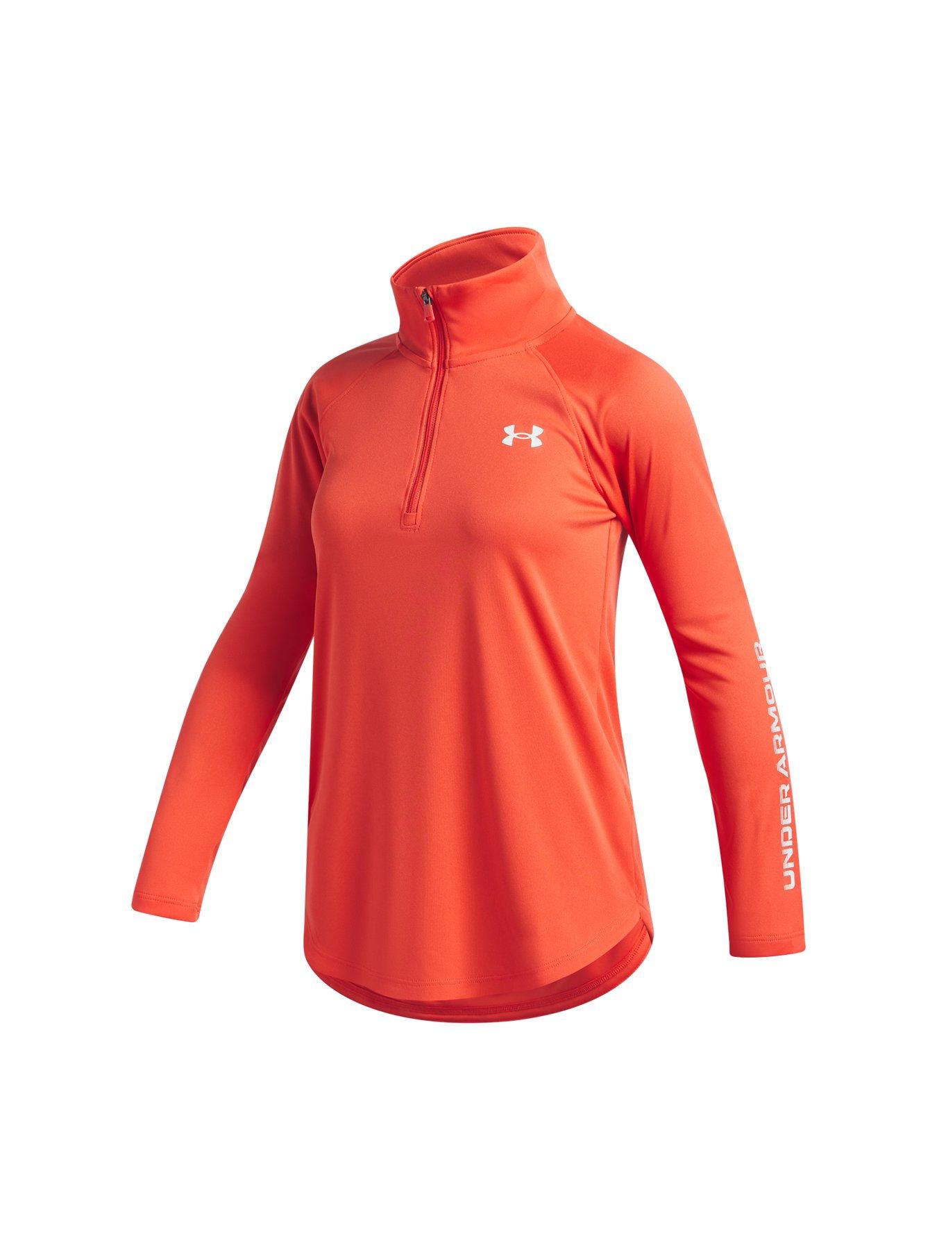 under-armour-junior-girls-training-tech-12-zip-top-redoutfit