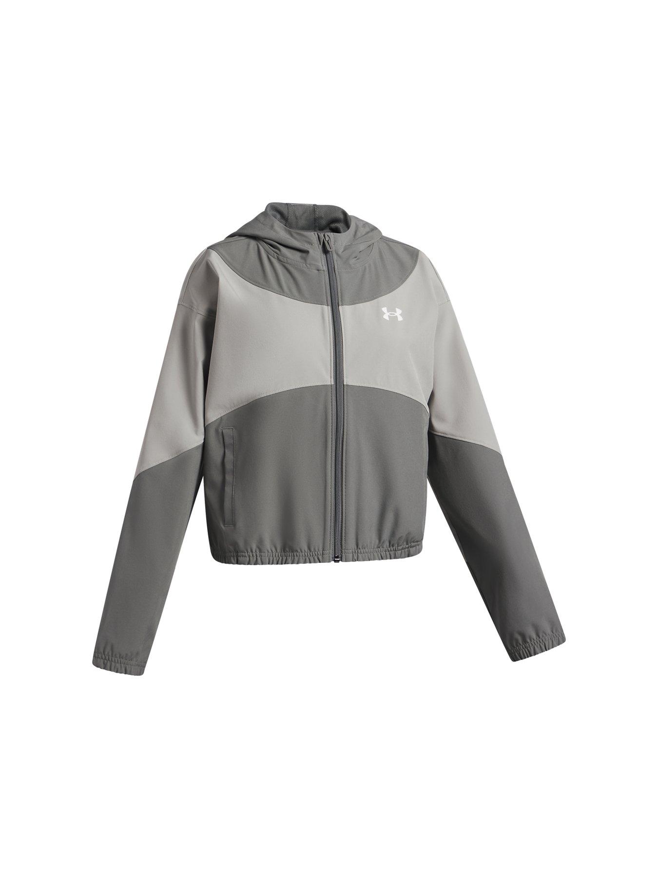Image 3 of 3 of UNDER ARMOUR Junior Girls Training Rival Woven Jacket - Grey