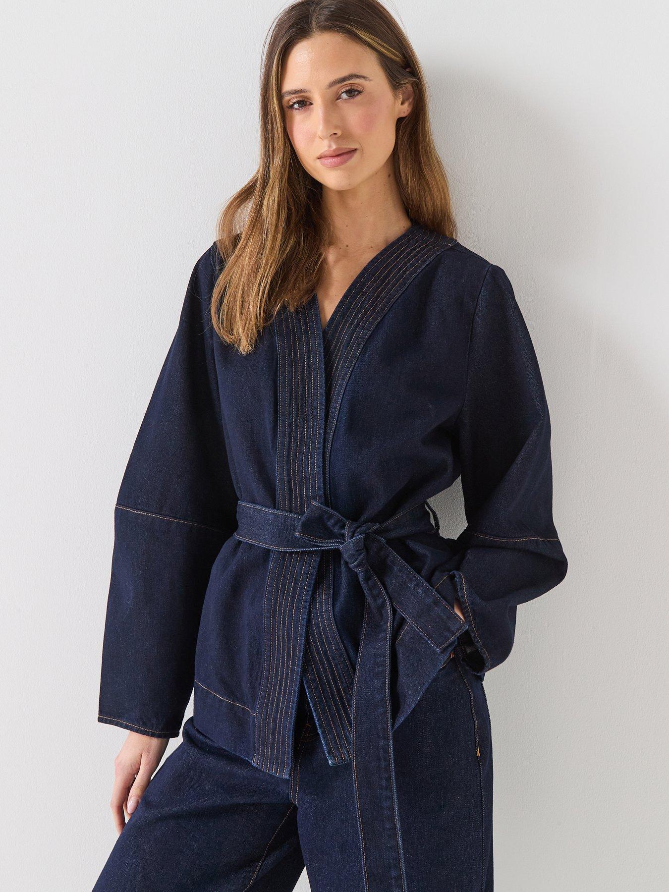 Image 1 of 6 of AWARE Awsakura Ls Belt Wrap Denim Shirt