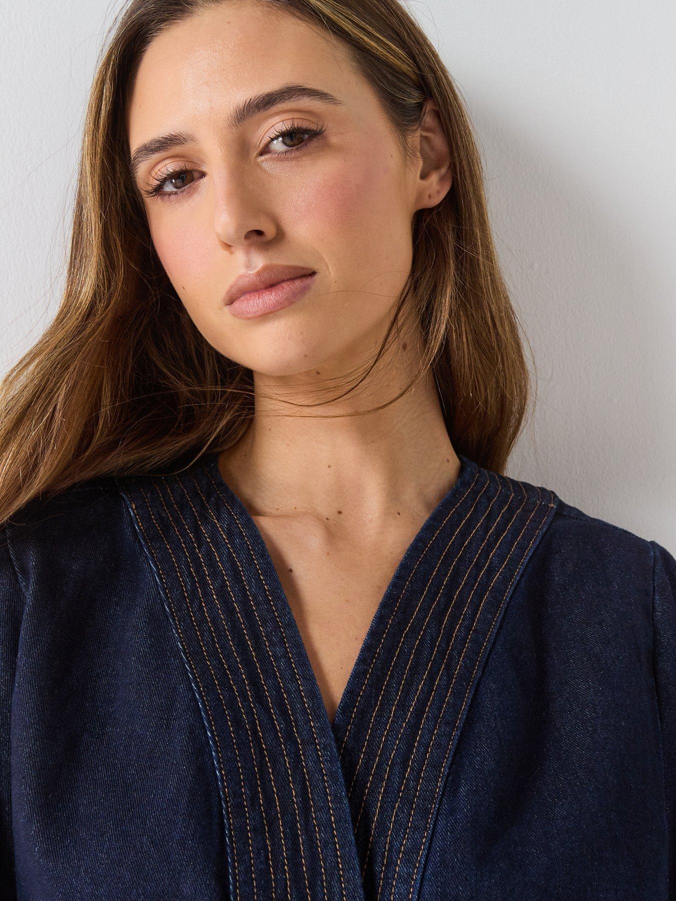 Image 6 of 6 of AWARE Awsakura Ls Belt Wrap Denim Shirt