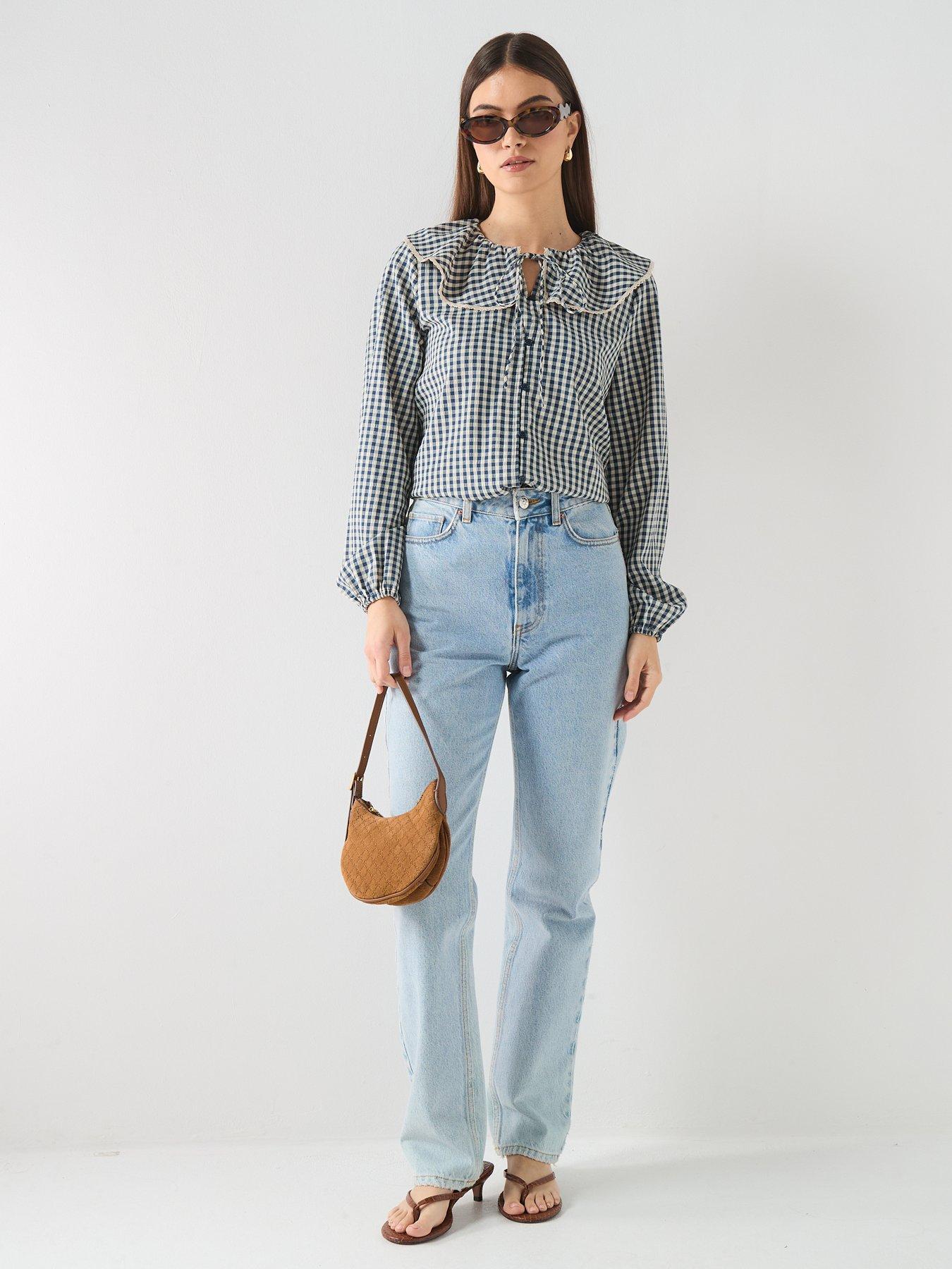 vero-moda-silje-long-sleeve-tie-neck-top-blueback
