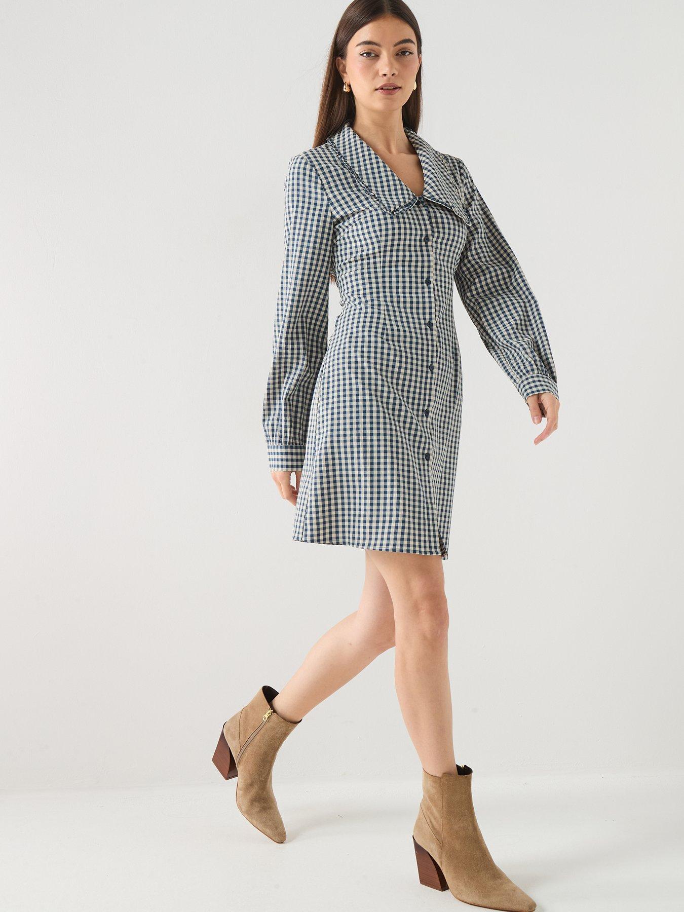 Image 5 of 5 of Vero Moda Silje Long Sleeve Short Dress - Blue