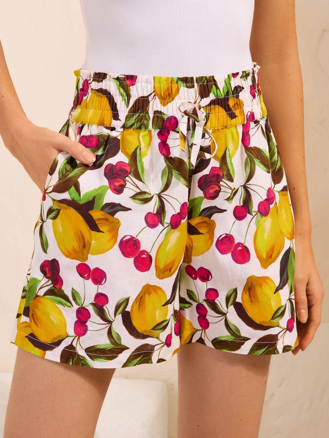 Friends Like These Lemon Printed Linen Short - Yellow