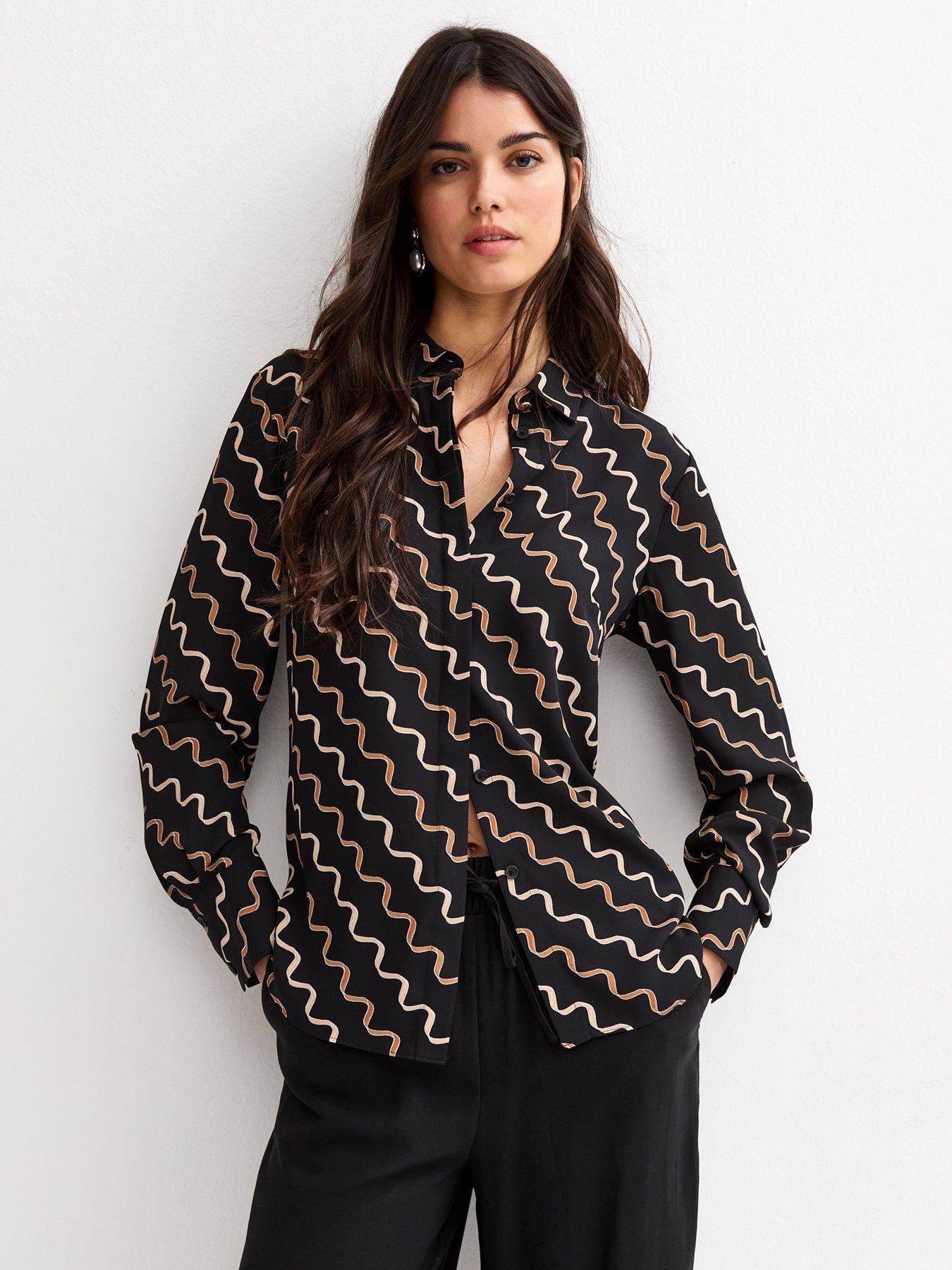 new-look-relaxed-fit-long-sleeve-ribbon-print-shirt-black