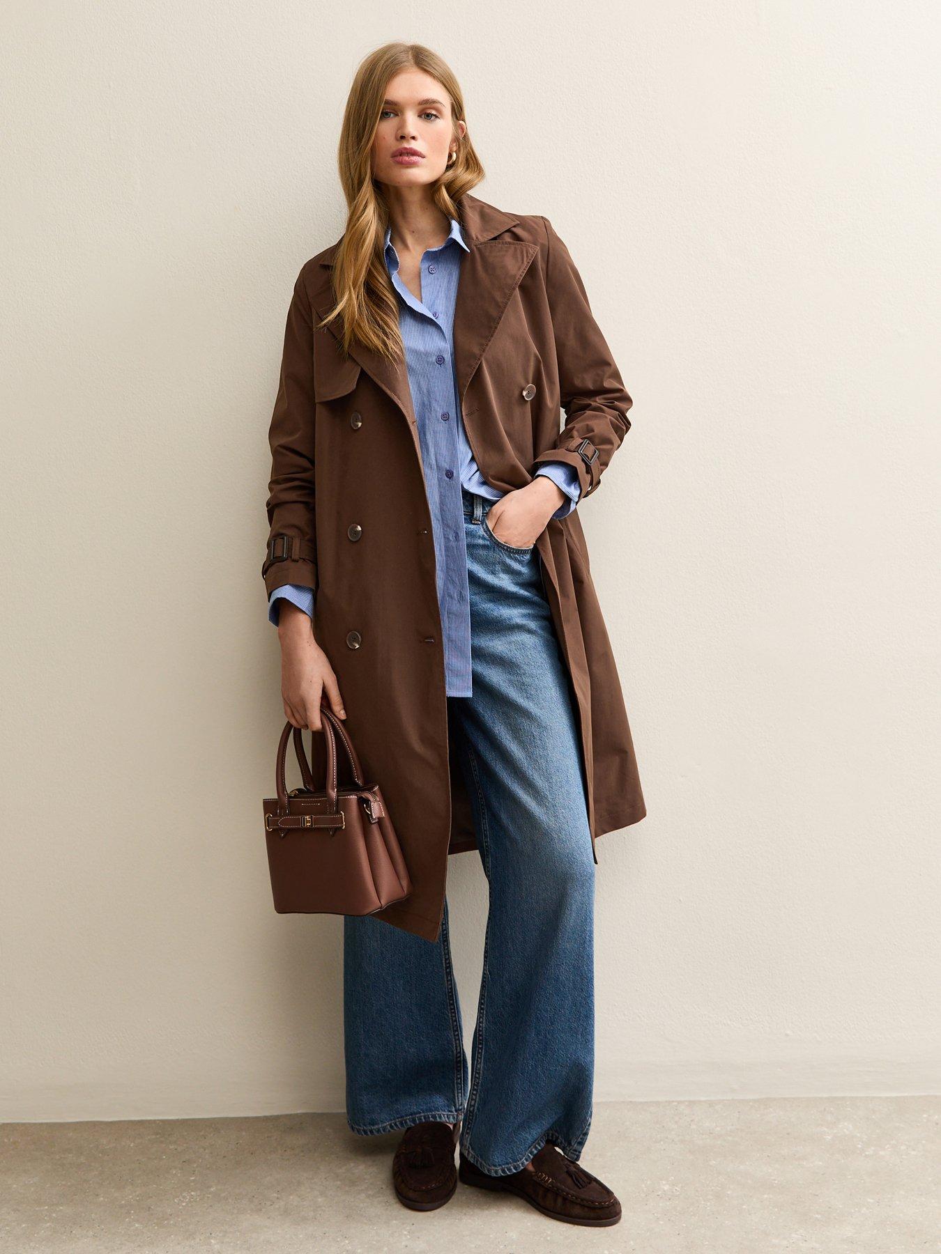 new-look-double-breasted-trench-coat-dark-brown
