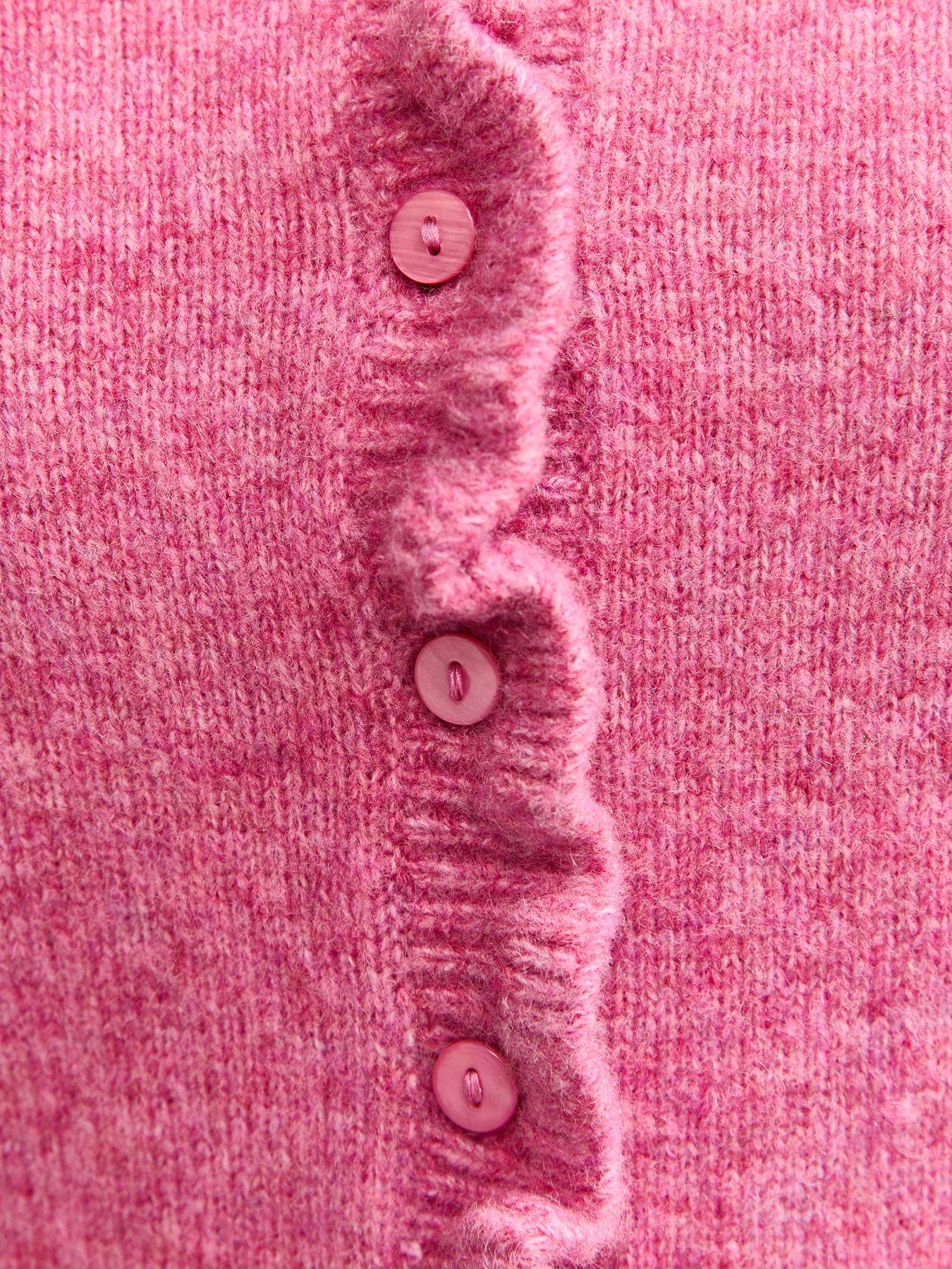 Image 5 of 5 of New Look Frilly Button Front Cardigan - Pink