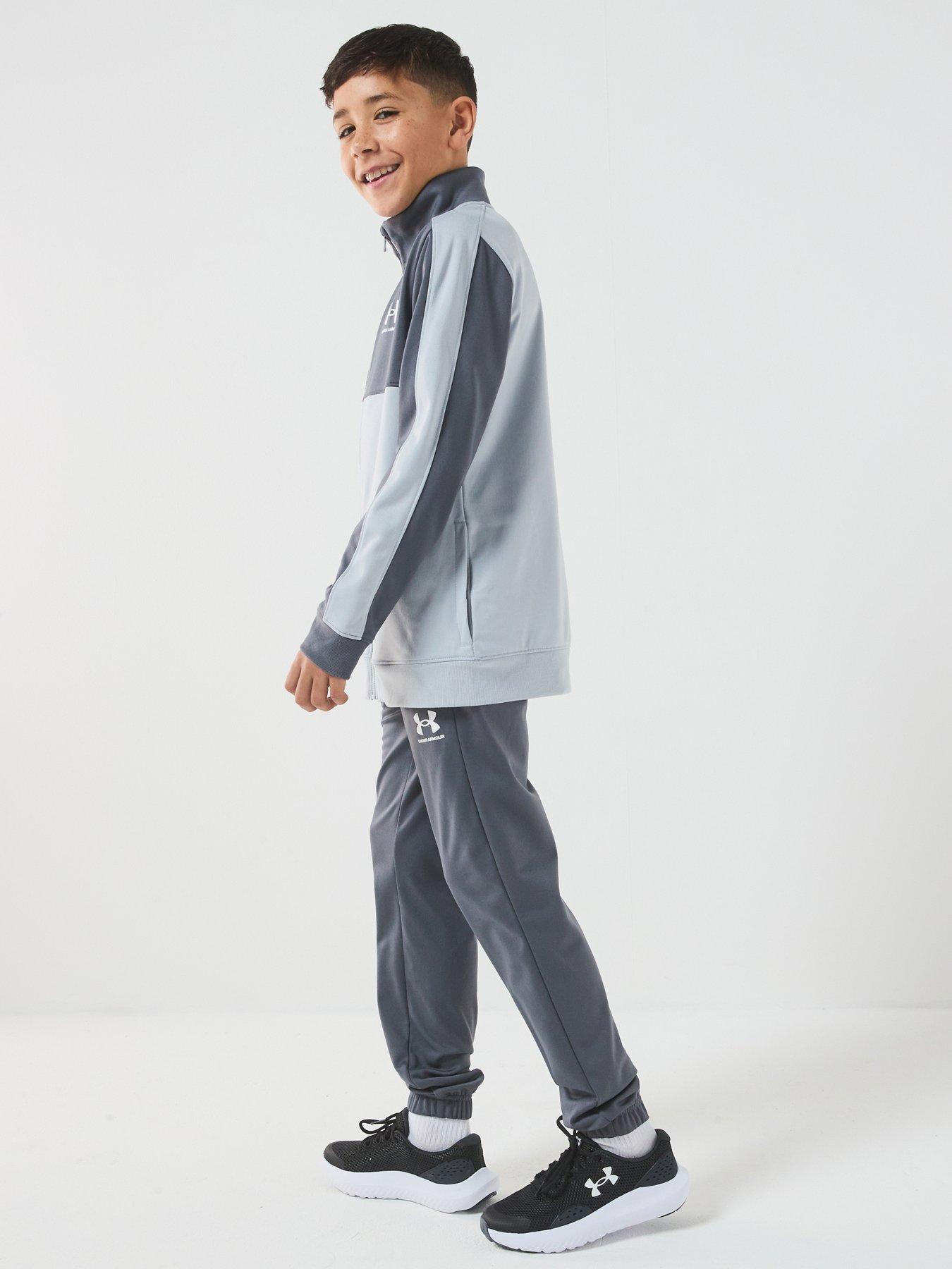 Image 2 of 7 of UNDER ARMOUR Junior Boys Training Rival Knit Tracksuit - Grey
