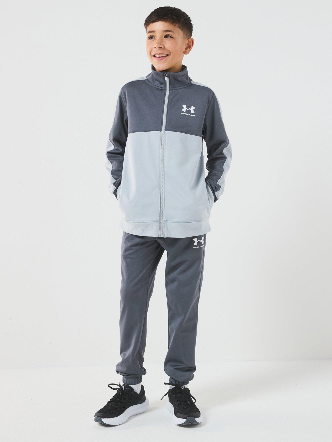 Image 3 of 7 of UNDER ARMOUR Junior Boys Training Rival Knit Tracksuit - Grey