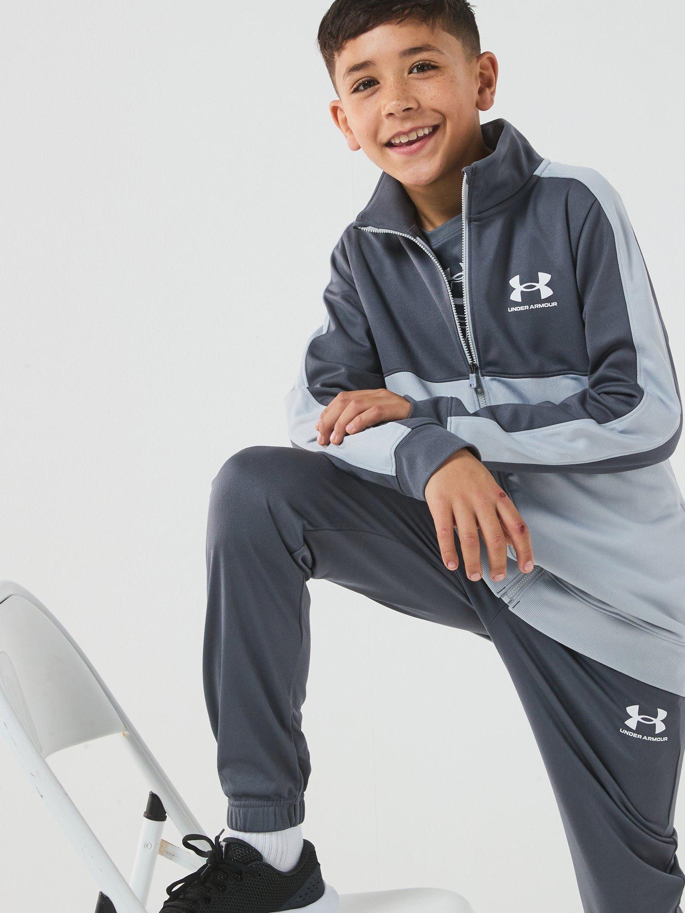 Image 4 of 7 of UNDER ARMOUR Junior Boys Training Rival Knit Tracksuit - Grey