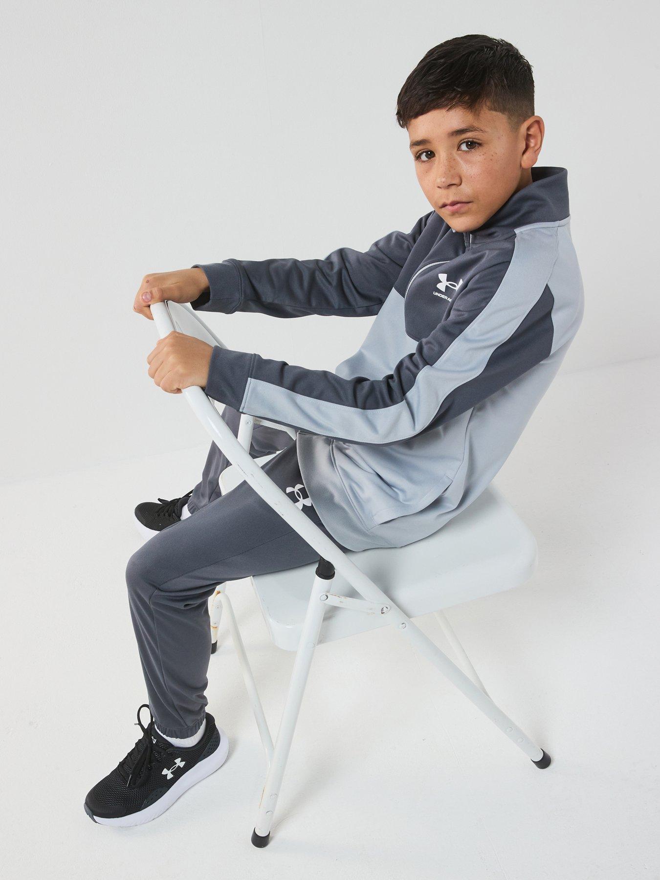 Image 6 of 7 of UNDER ARMOUR Junior Boys Training Rival Knit Tracksuit - Grey