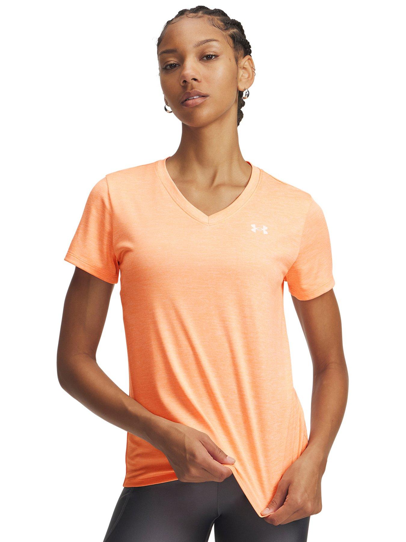 under-armour-womens-training-tech-short-sleeve-v-neck-t-shirt-orange