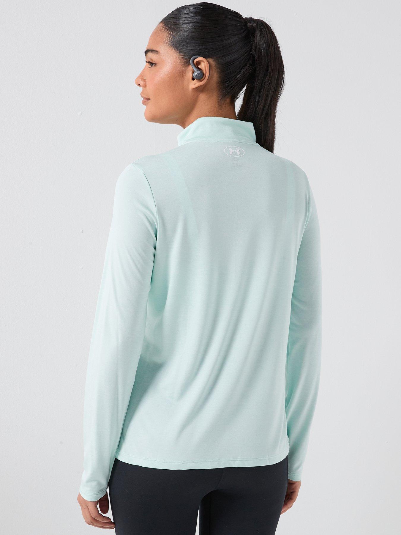 under-armour-womens-training-tech-12-zip-greenstillFront