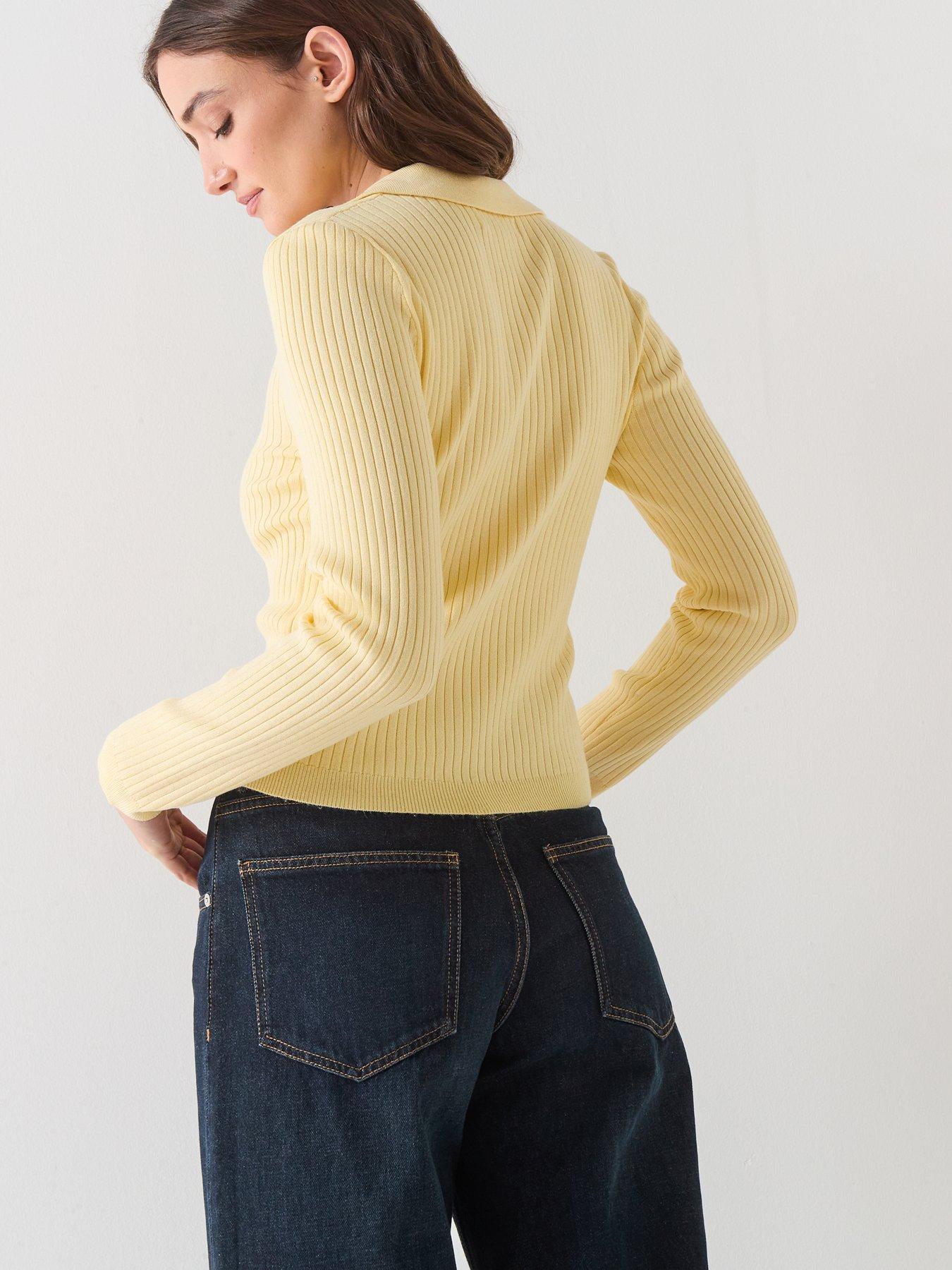 only-kaya-long-sleeve-polo-neck-jumper-yellowstillFront