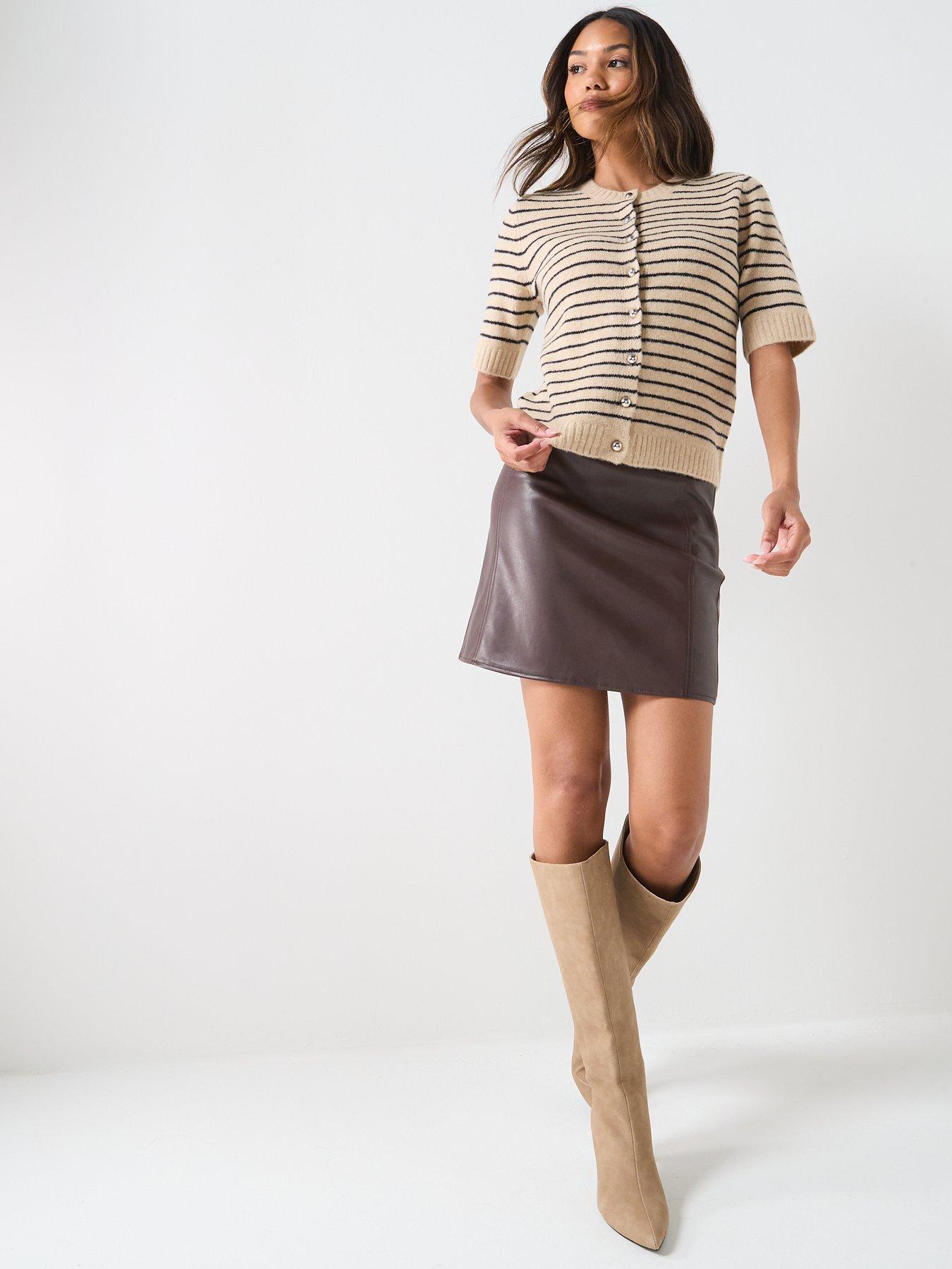 only-chester-short-sleeve-striped-cardigan-nbsp--creamback