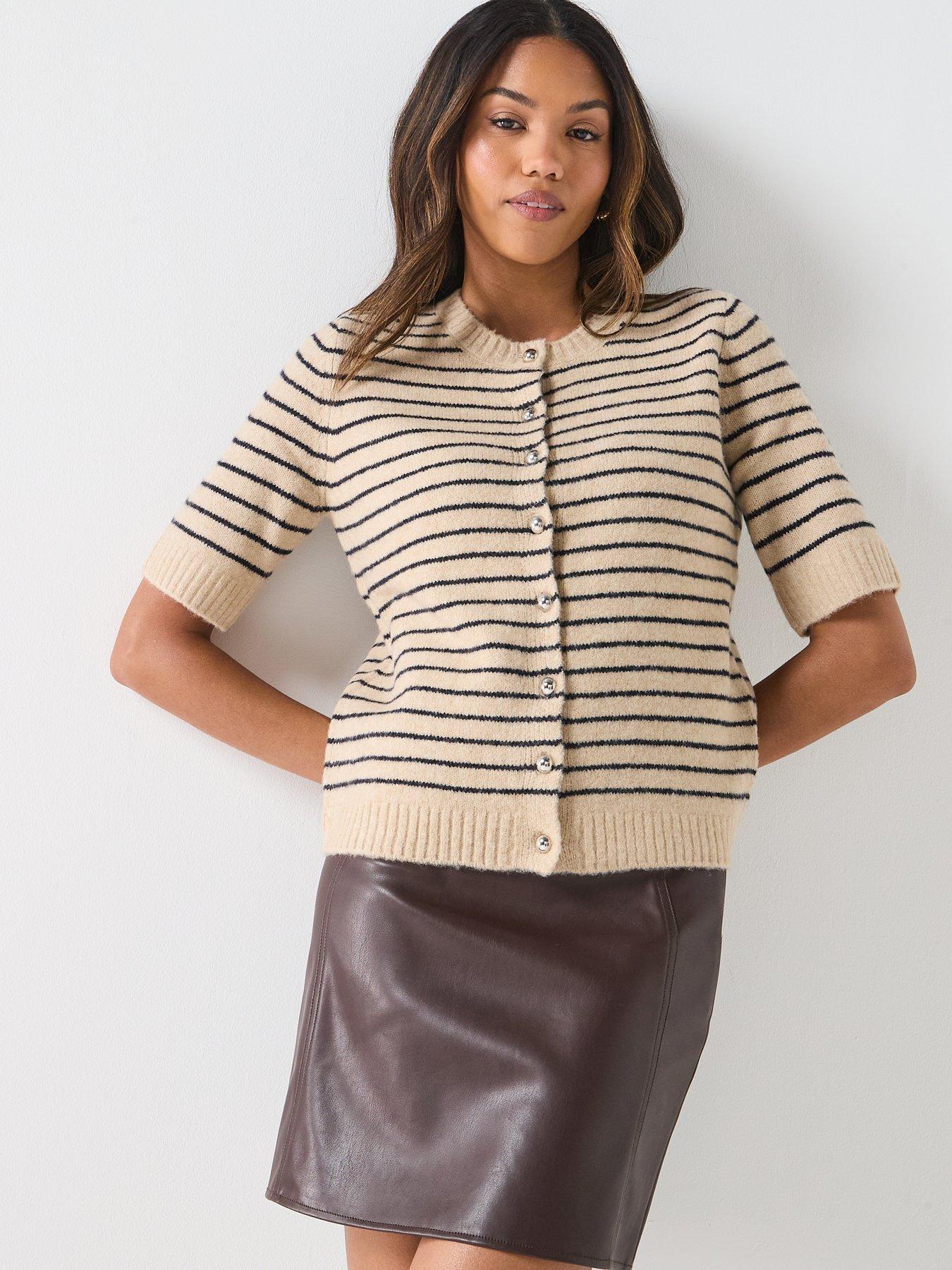 only-chester-short-sleeve-striped-cardigan-nbsp--creamdetail