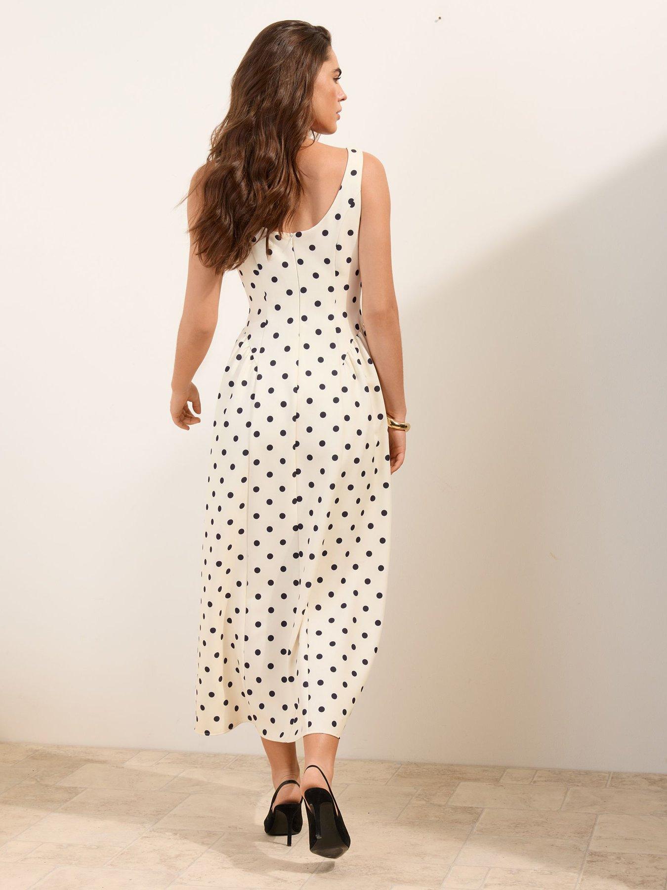 Image 2 of 4 of Friends Like These Spot Print Dress - White