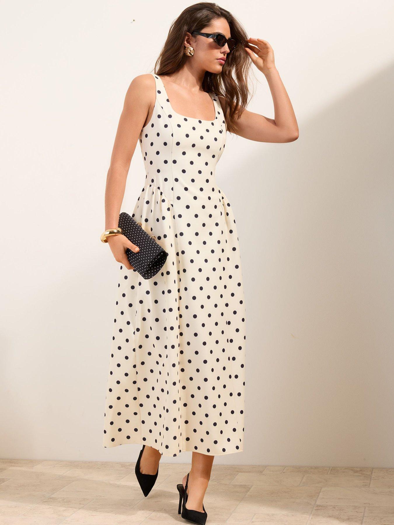 Image 3 of 4 of Friends Like These Spot Print Dress - White