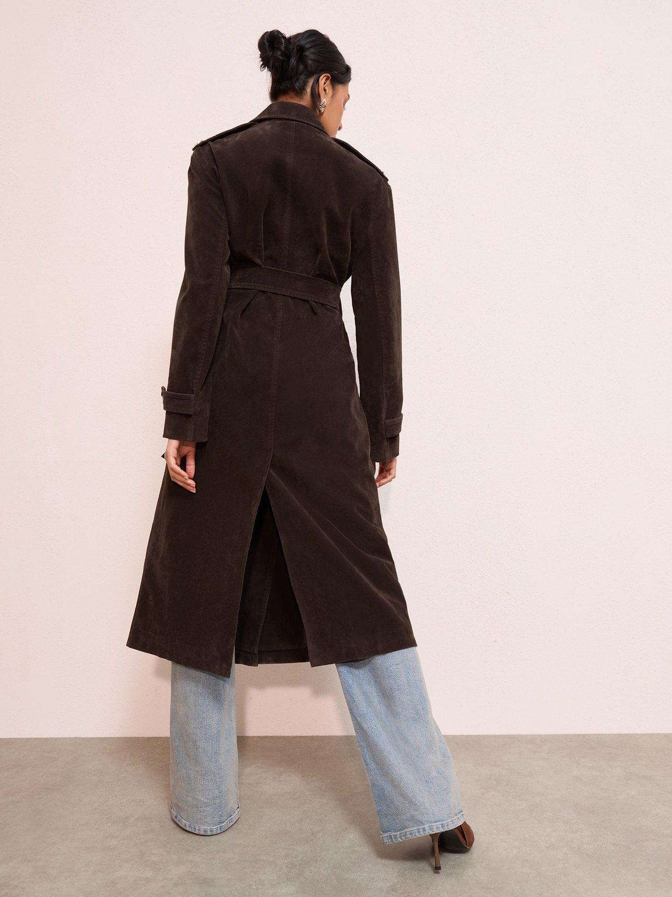 friends-like-these-suede-trench-coat-brownstillFront