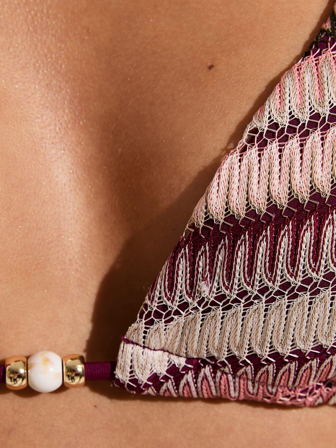 new-look-dark-pink-striped-crochet-triangle-bikini-topdetail