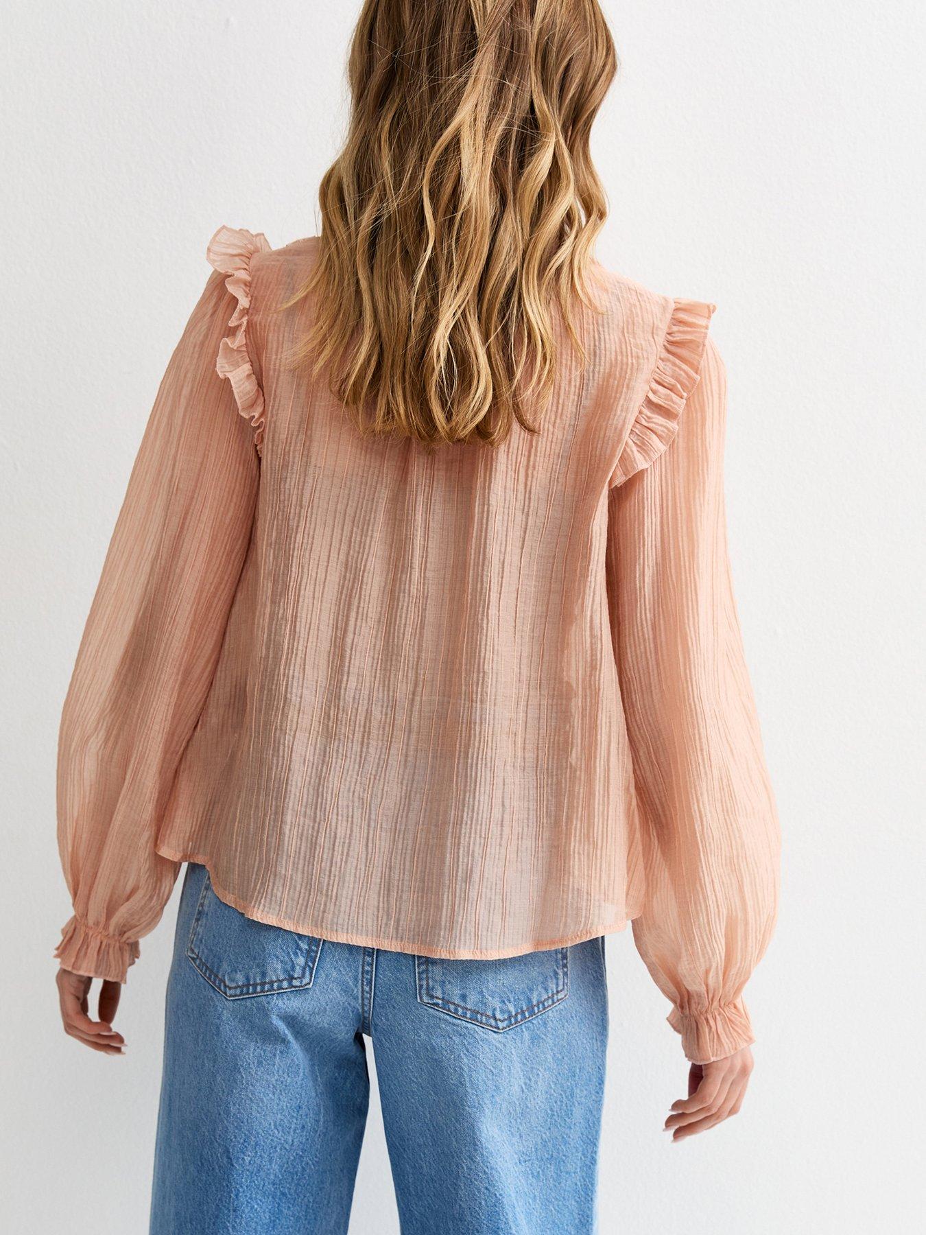 new-look-sheer-lace-bib-crinkle-texture-blouse-pinkstillFront