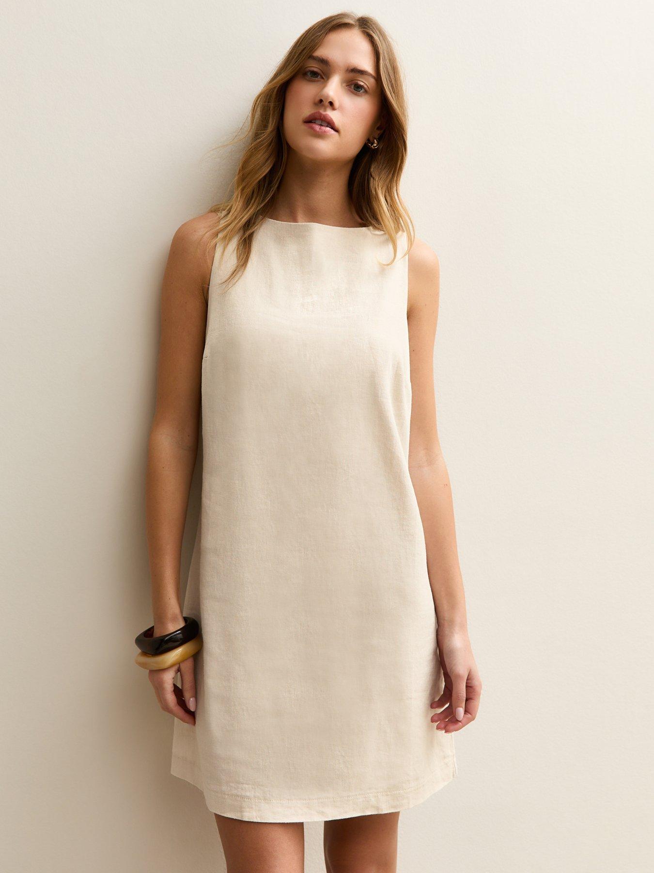 new-look-linen-blend-tie-back-mini-dress-stoneback