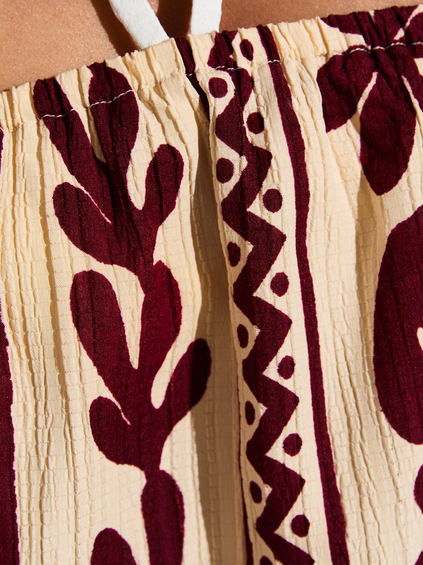 new-look-cactus-print-bandeau-beach-top-browndetail