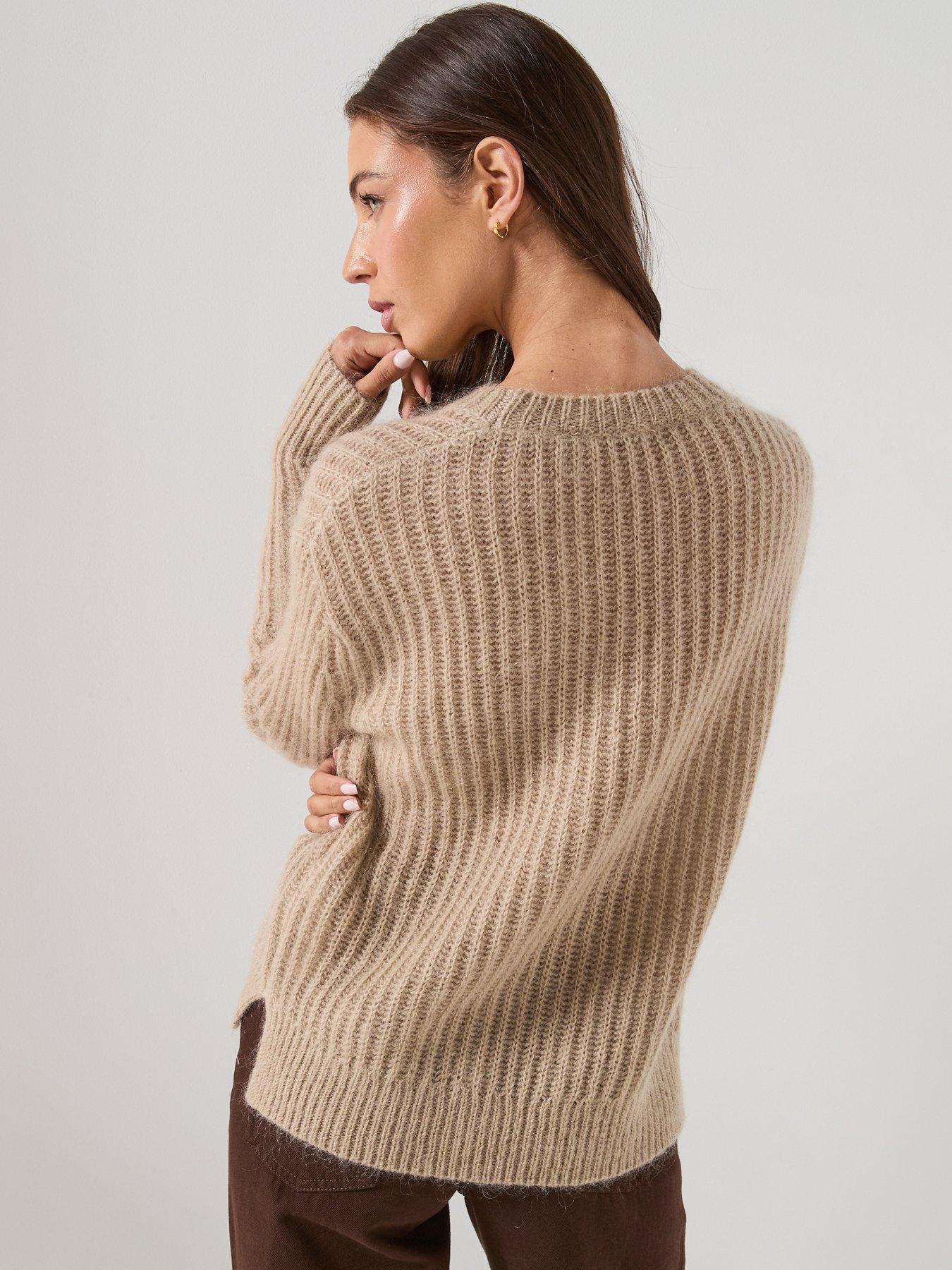Image 2 of 5 of AllSaints Chain AllSaints Embroidered Jumper - Barley White