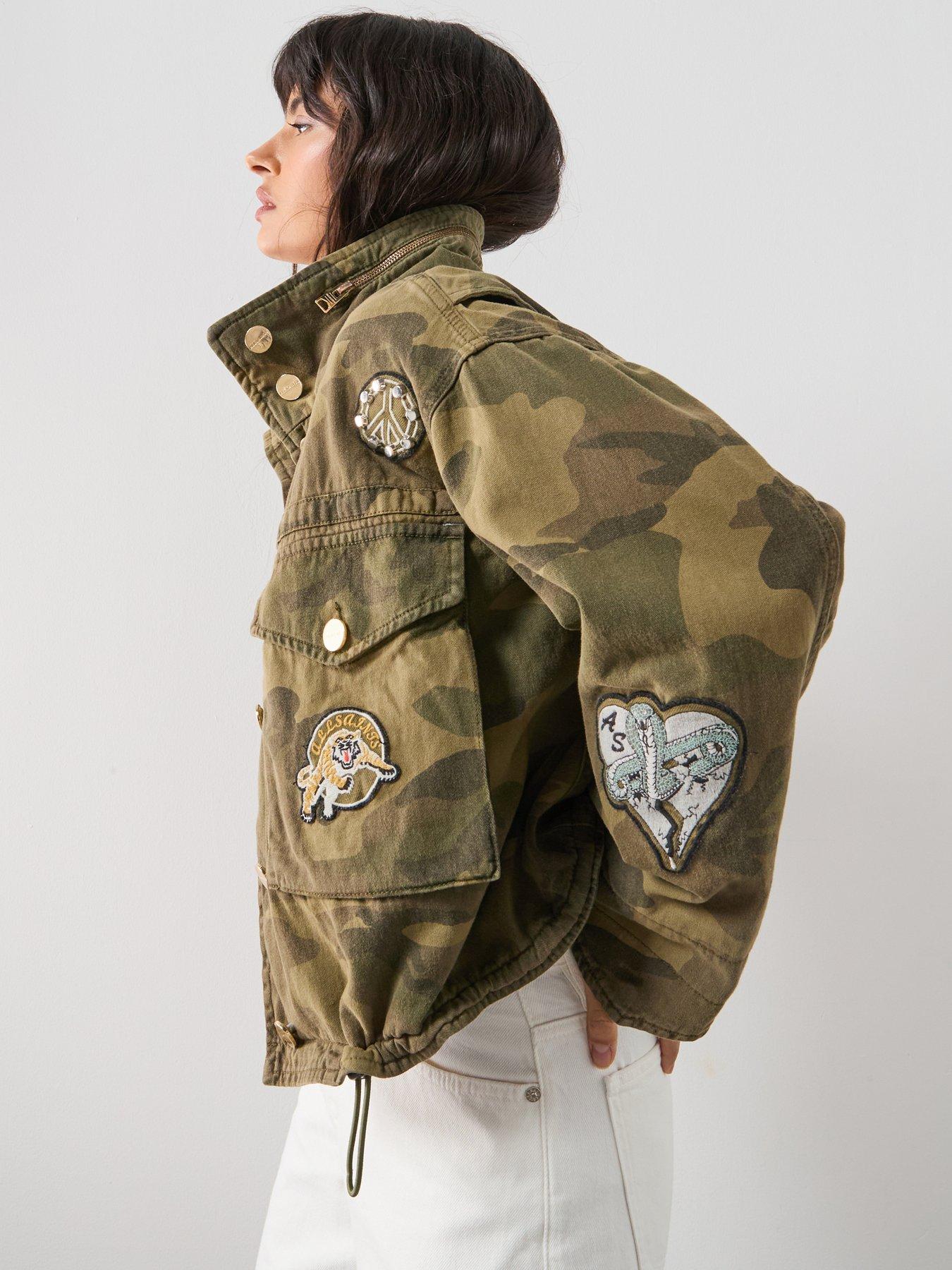 AllSaints Clay Patch Jacket - Camo Green