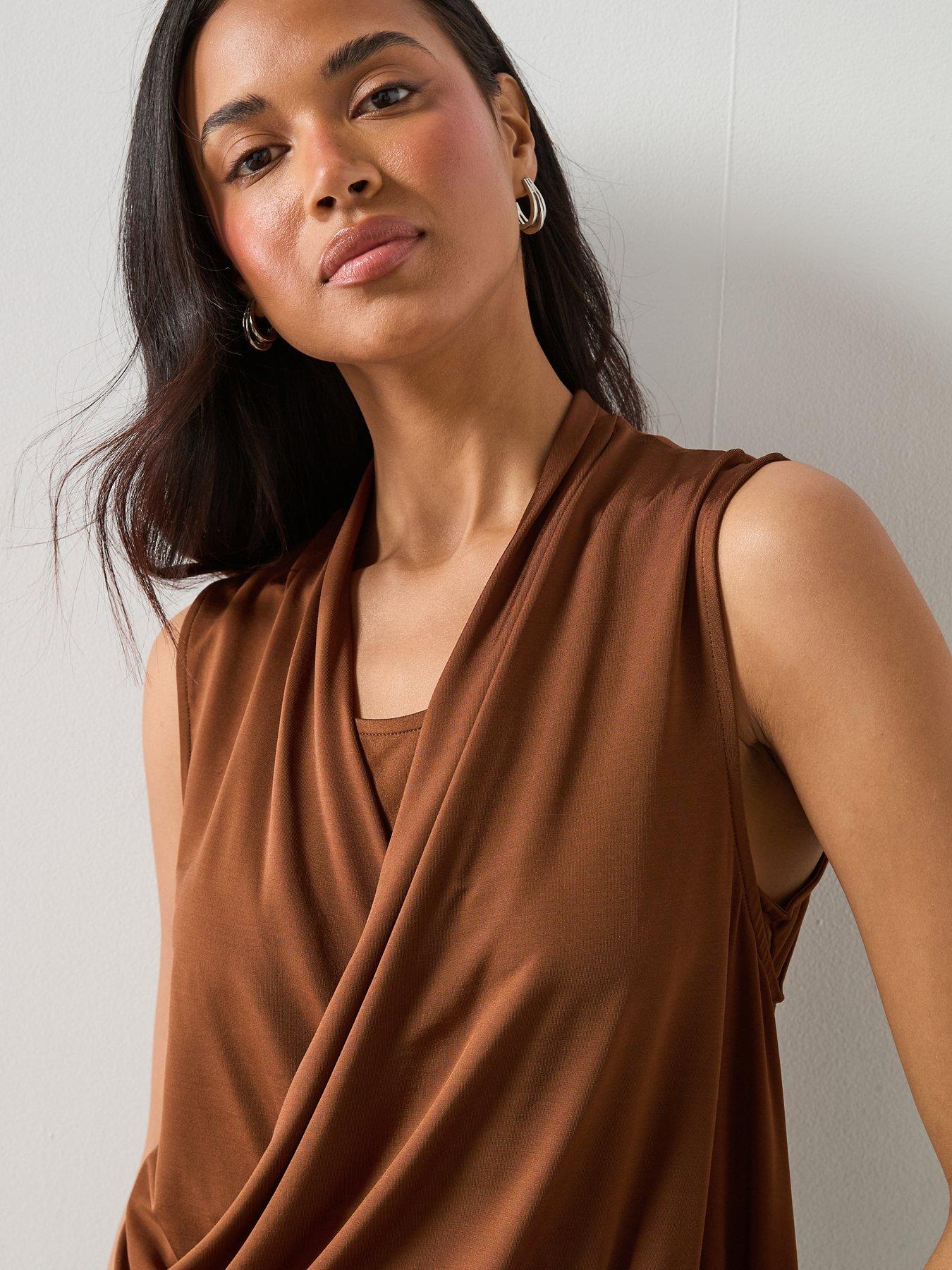 allsaints-adaline-sleeveless-drape-top-cognac-brownoutfit