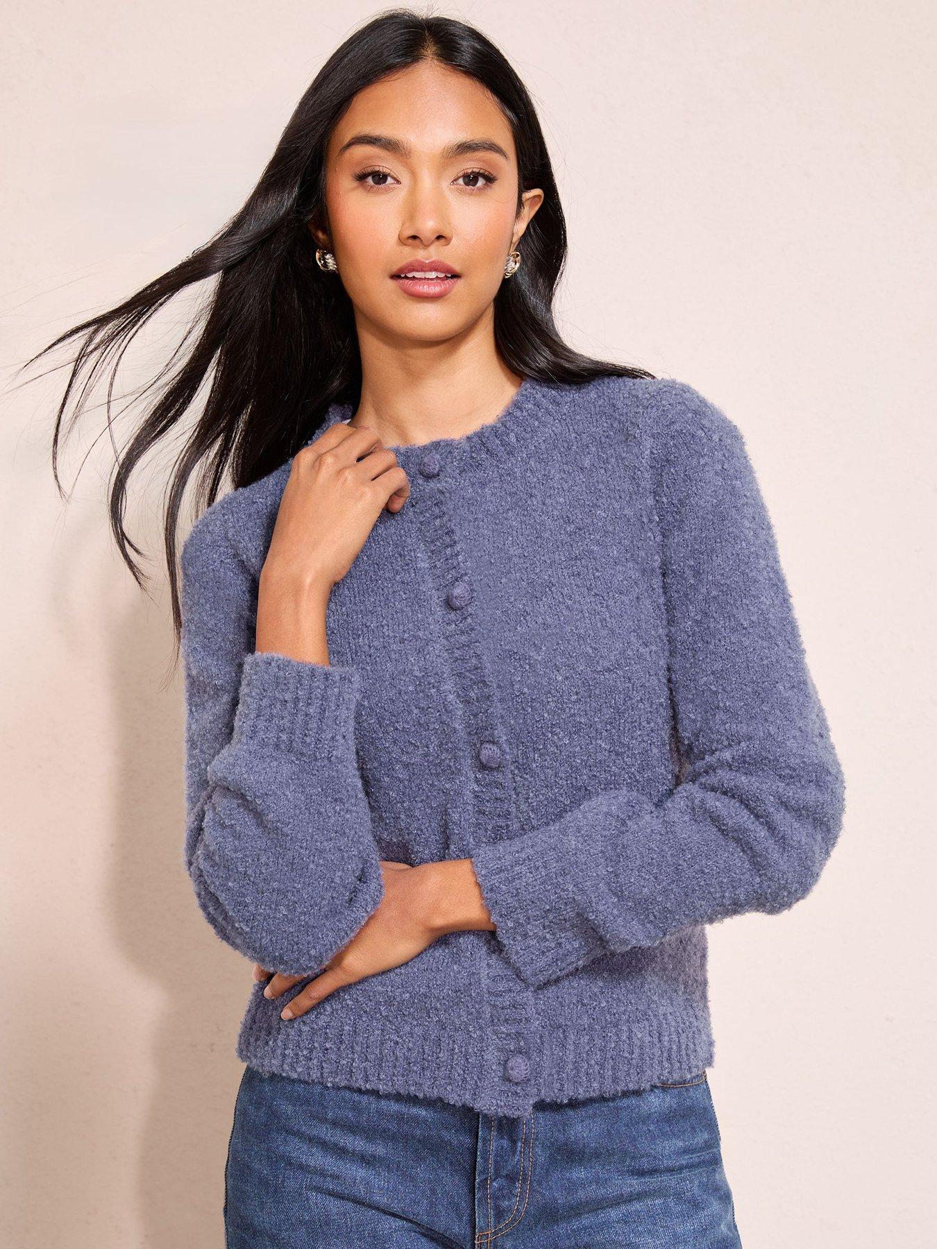 friends-like-these-boucle-textured-cardigan-bluefront