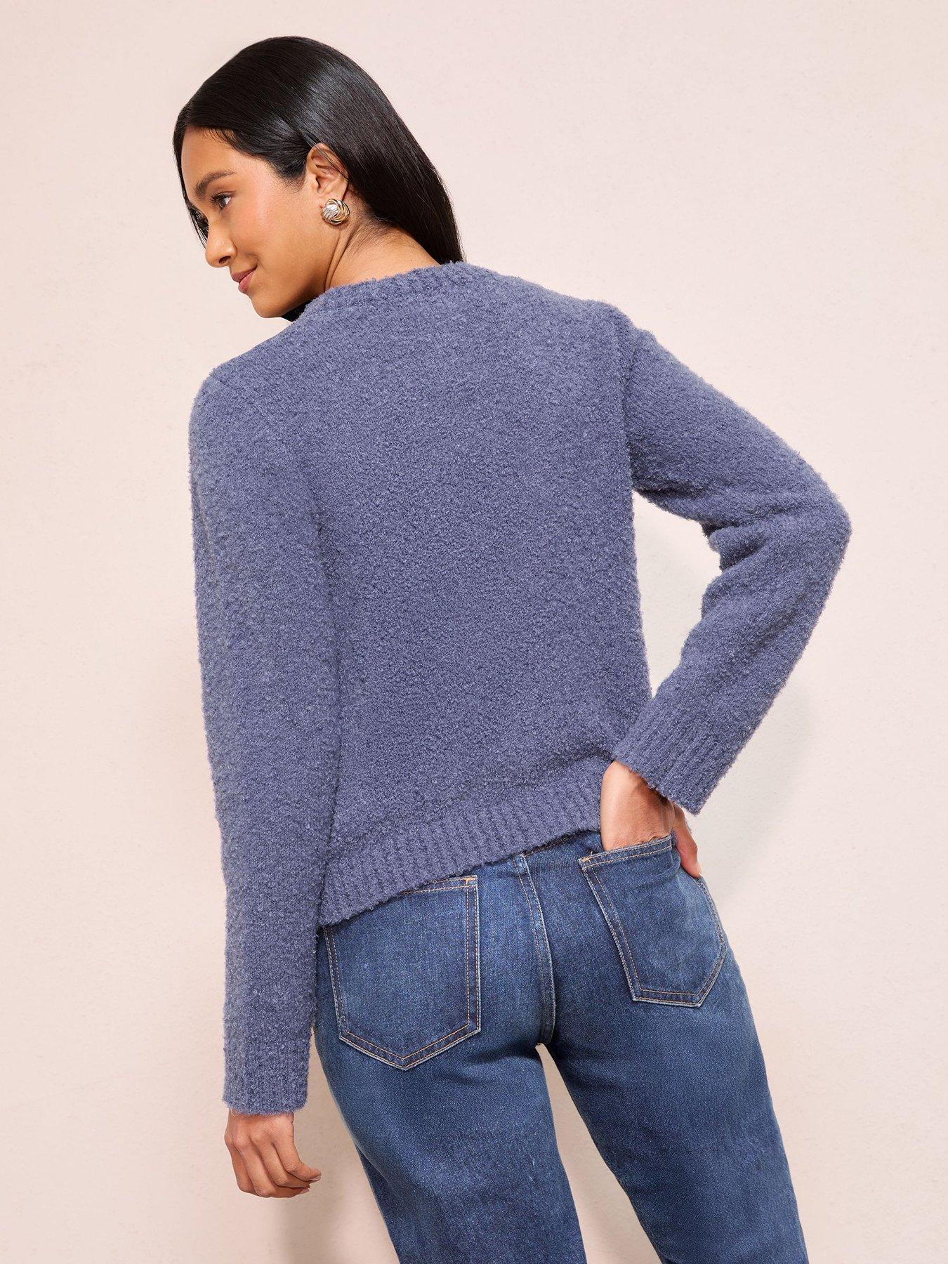 friends-like-these-boucle-textured-cardigan-bluestillFront