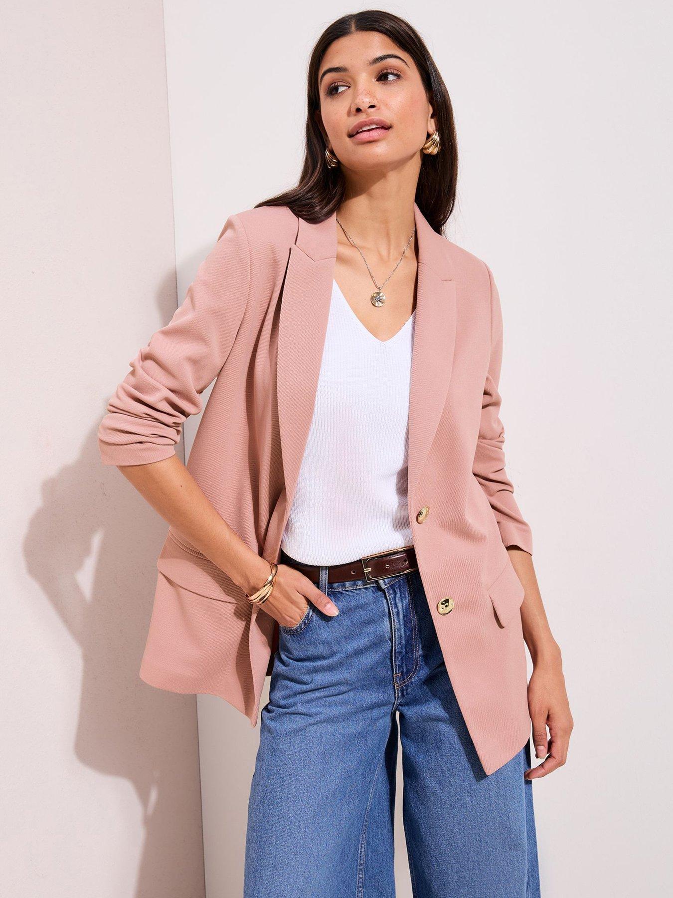 Friends Like These Scuba Crepe Twill Blazer - Pink