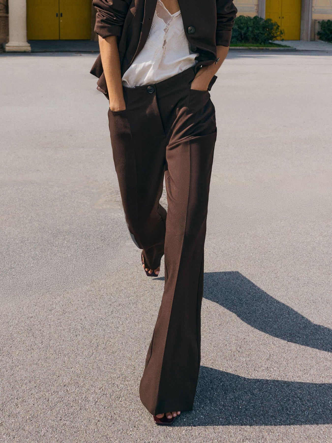 friends-like-these-tailored-flare-trousers-brownfront
