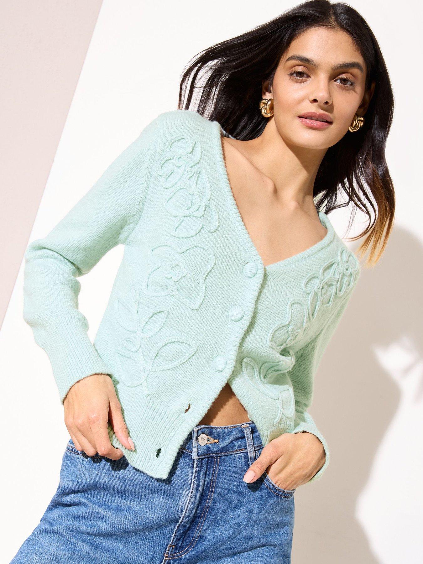 Friends Like These Cornelli V Neck Knitted Cardigan - Green