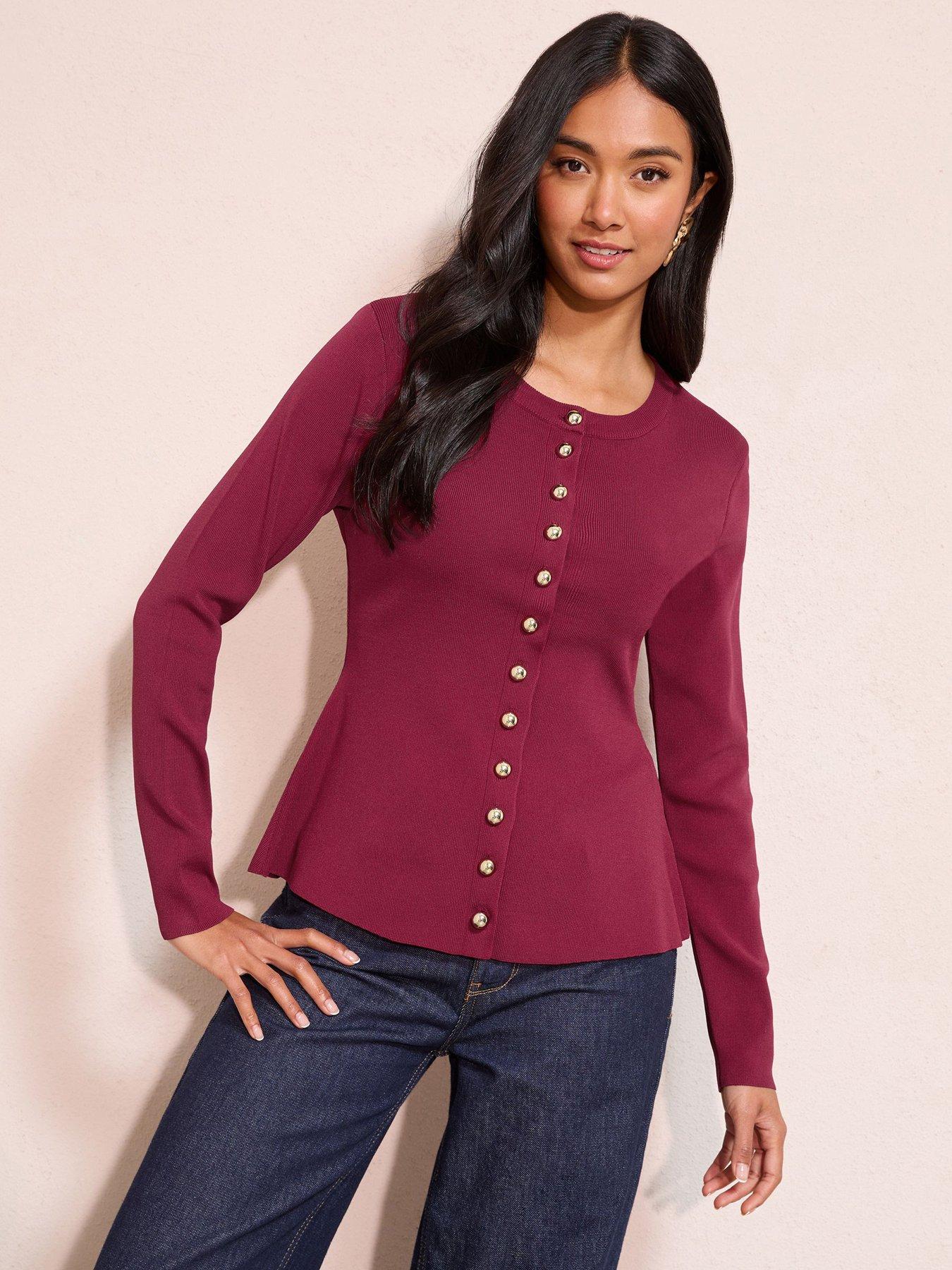 Image 1 of 4 of Friends Like These Collarless Button Through Top - Pink