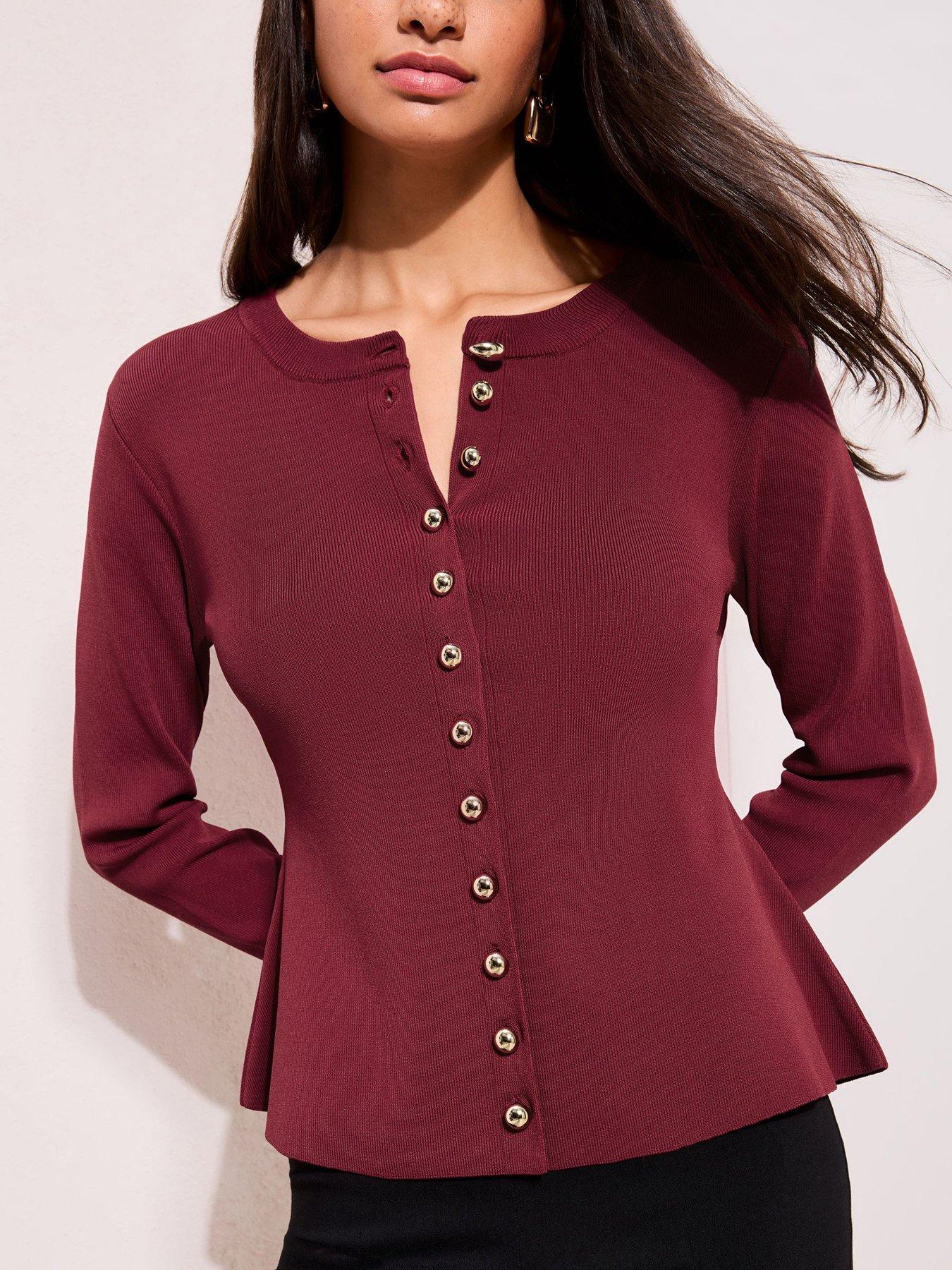 Image 4 of 4 of Friends Like These Collarless Button Through Top - Pink