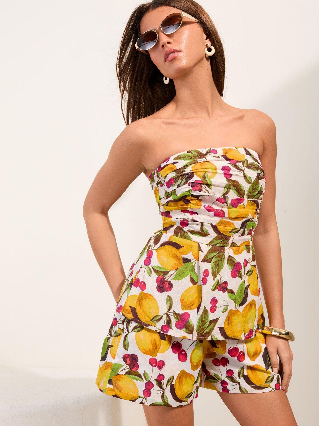 Friends Like These Lemon Printed Bandeau Top - Multi