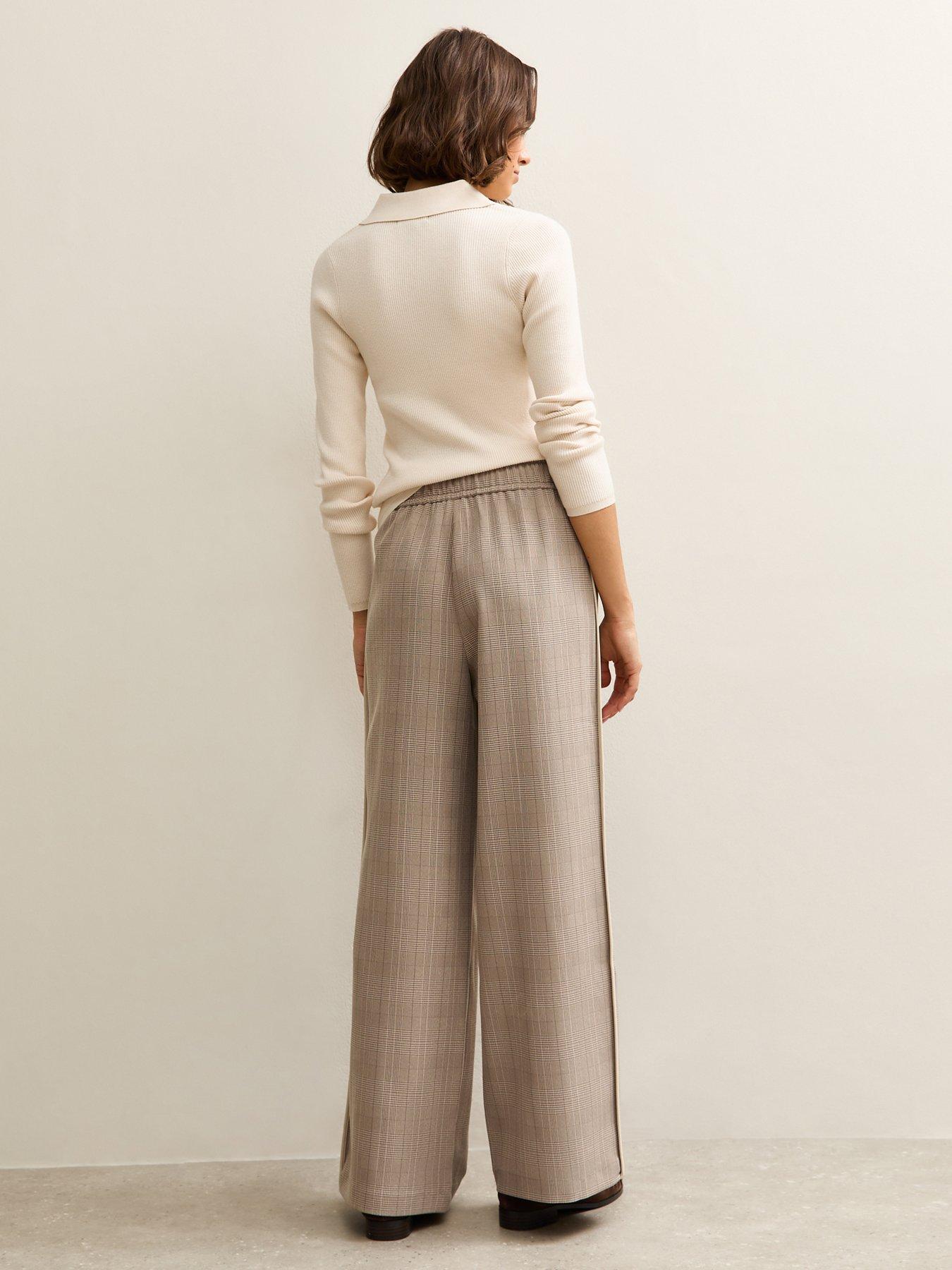 Image 2 of 5 of New Look Side Stripe Wide Leg Trouser - Light Brown