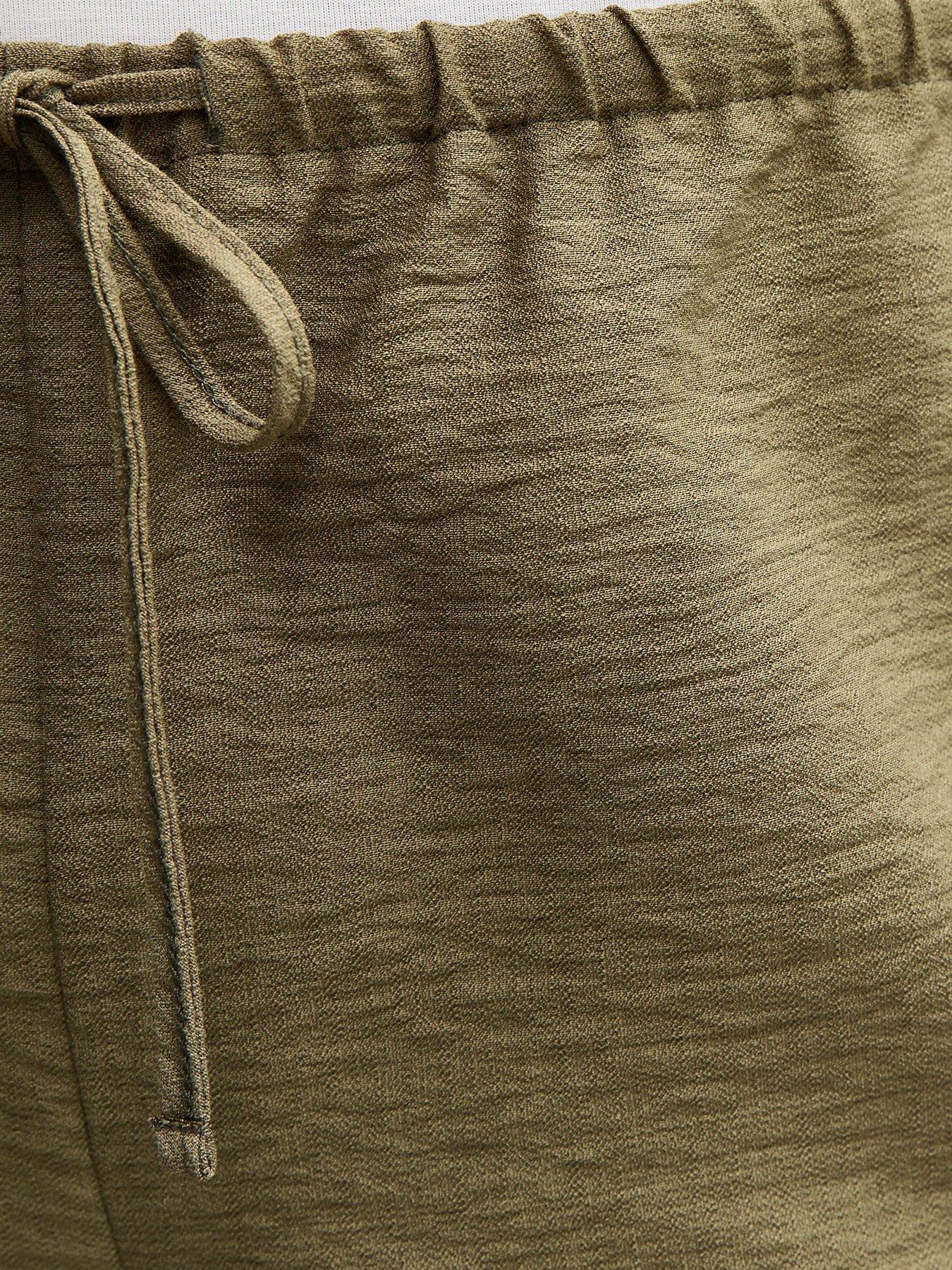Image 5 of 5 of New Look Curve Wide Leg Trousers - Khaki