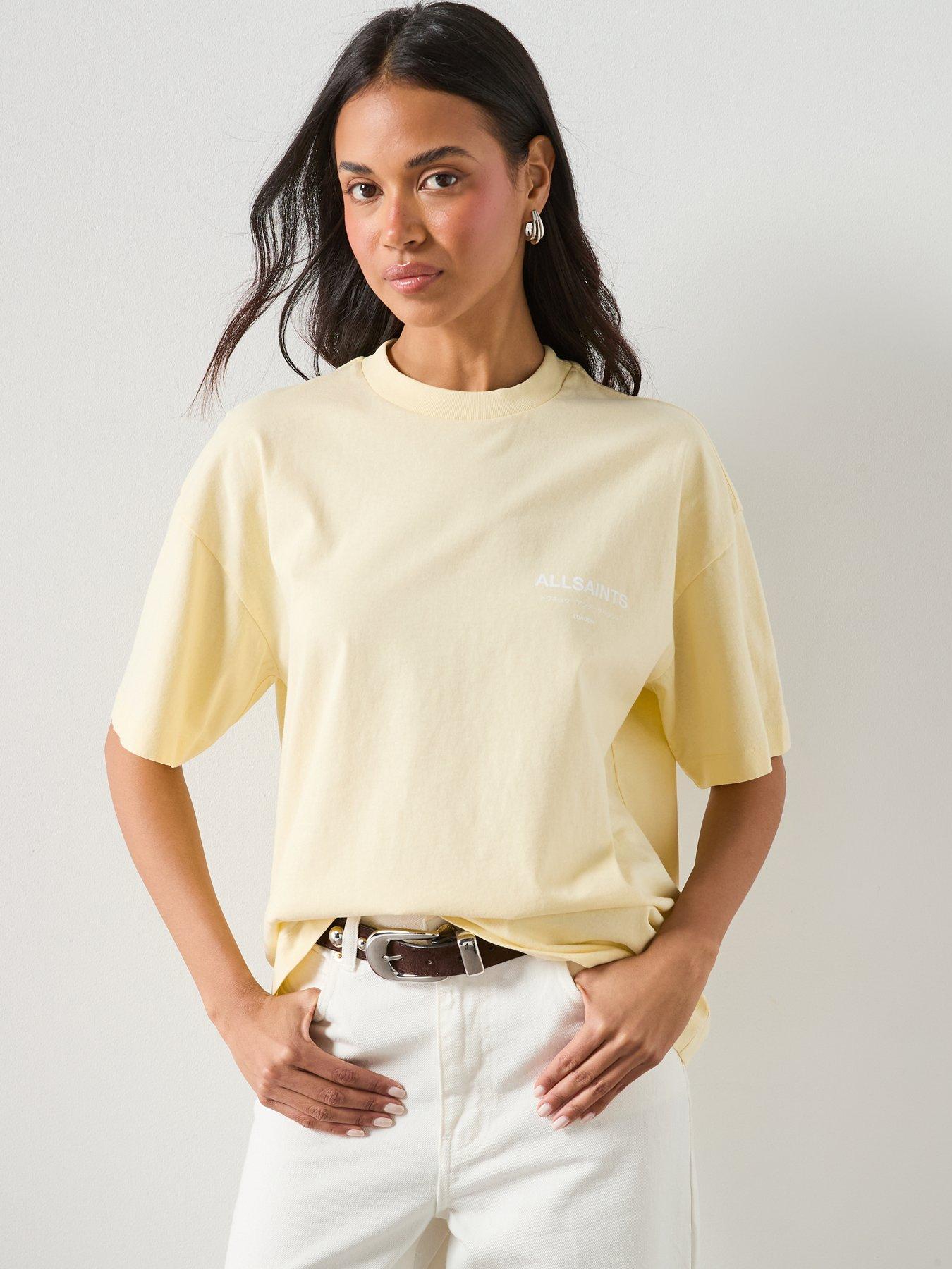 allsaints-underground-etta-short-sleeve-t-shirt-hay-yellowstillFront